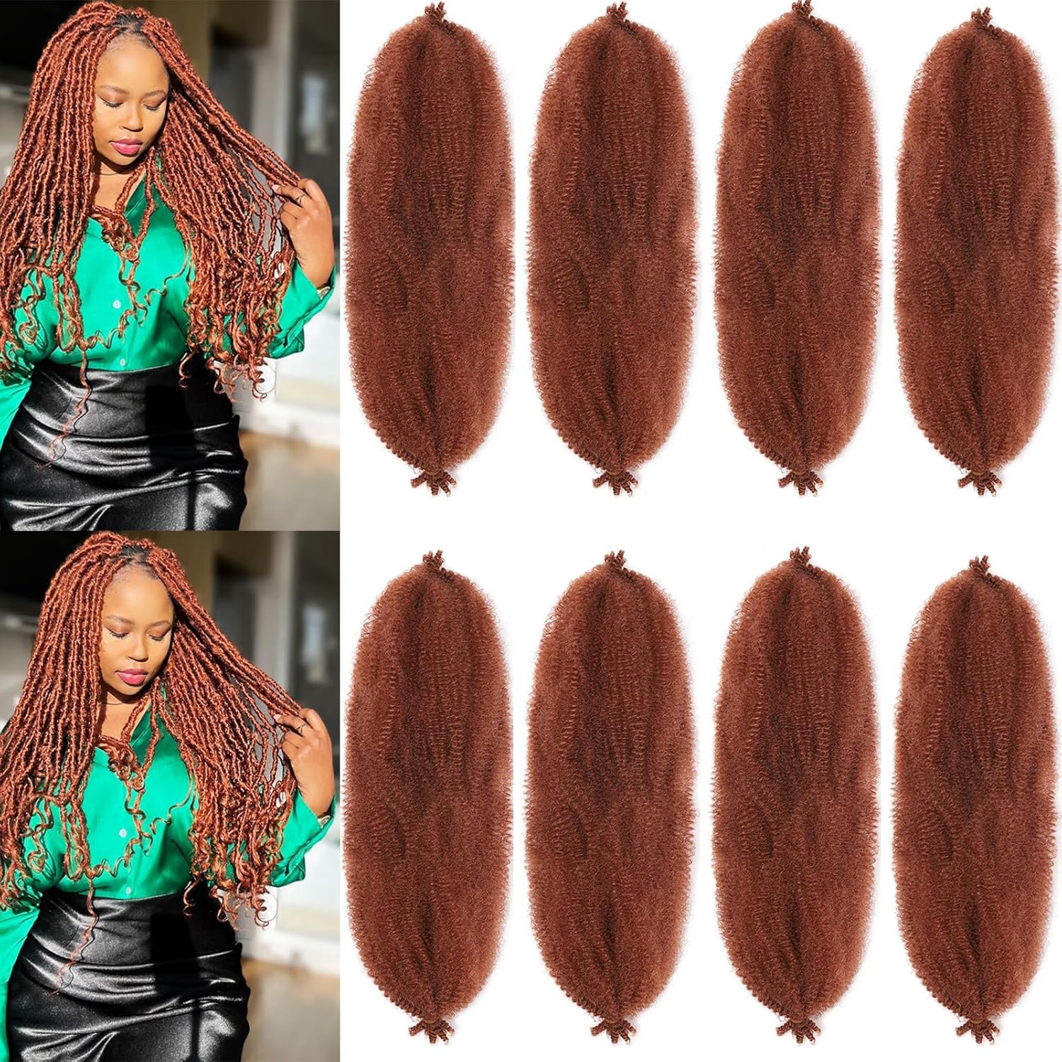 Marley Twist – Cabello trenzado para rastas suaves de 18 pulgadas, cabello afro Twist de jengibre, cabello trenzado 350, cabello afro trenzado para