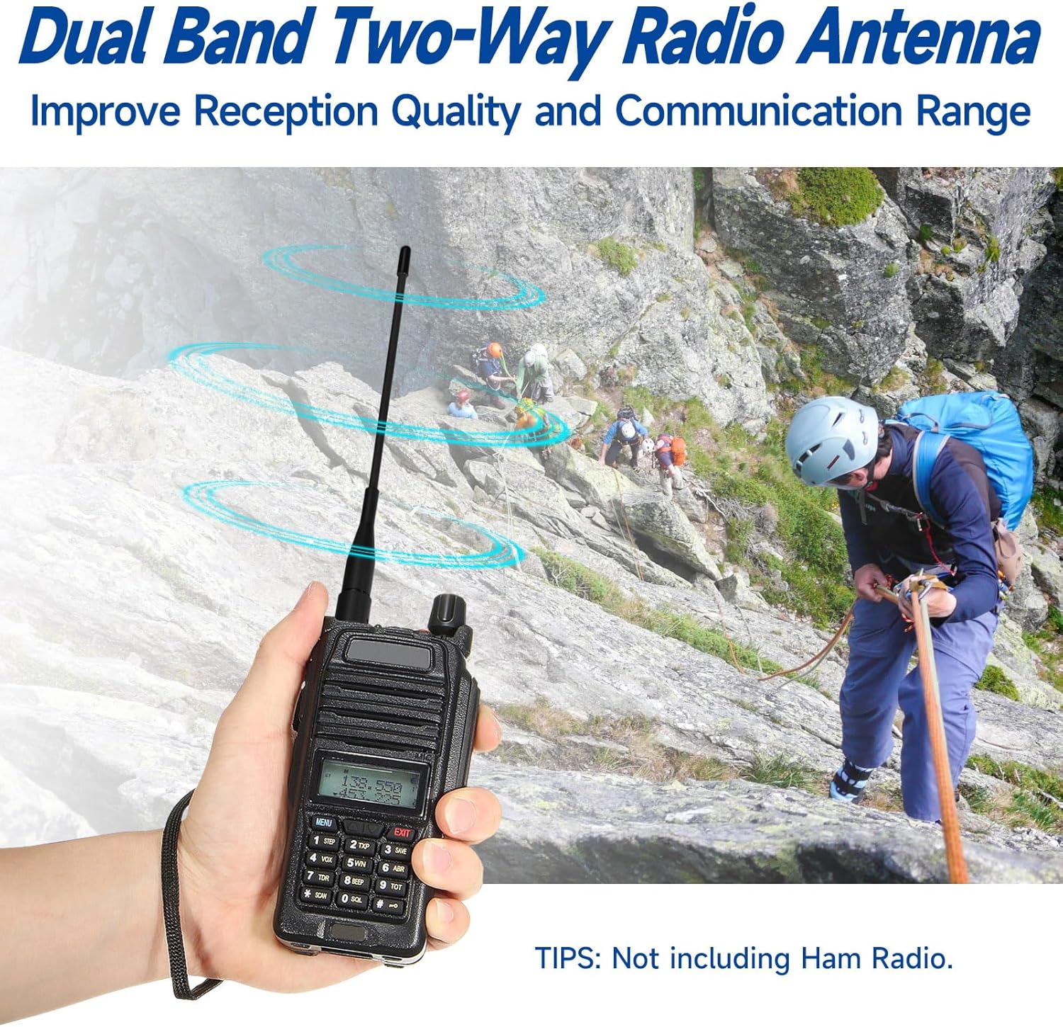 Eightwood Antena de radio bidireccional de 8 pulgadas, VHFUHF de doble banda SMA hembra flexible de mano antena de radio de mano 2 unidades para