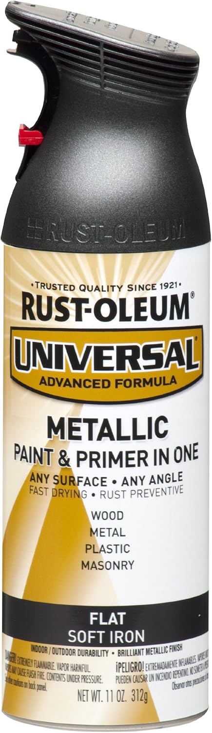 Rust-Oleum 271473 – Pintura en aerosol universal para todas las superficies, 11oz, gris mate (Soft Iron)