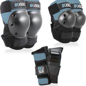 80Six Juego de almohadillas deportivas para niños con muñequeras, coderas y rodilleras, diseñado por la marca líder en la industria Triple 8 80Six Juego de almohadillas deportivas para niños con muñequeras, coderas y rodilleras, diseñado por la marca líder en la industria Triple 8