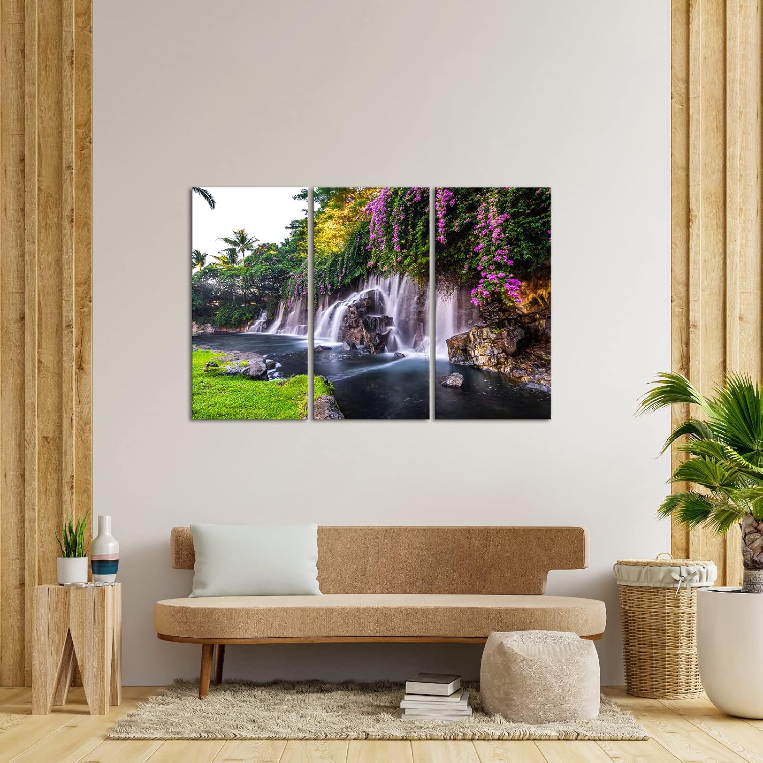 Nachic Wall – Cuadro grande de cascada de Hawái, arte de pared, fotografía de paisaje natural, impresiones en lienzo para decoración del hogar,