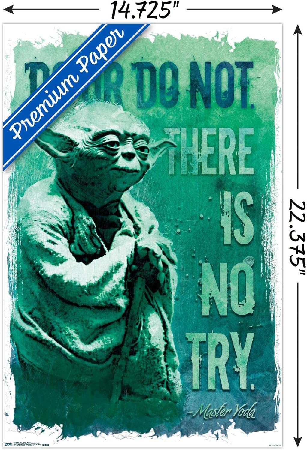 Trends International Star Wars Saga – Póster de pared con texto en inglés Do Or Not, 14.725 x 22.375 pulgadas, versión premium sin marco