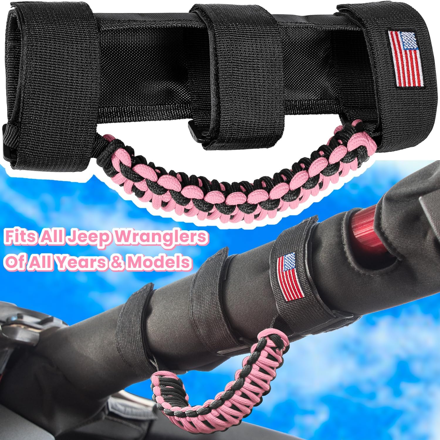 4 asas de agarre de barra antivuelco para Jeep Wrangler YJ TJ JK JKU JL JLU Sport Sahara Freedom Rubicon Unlimited X Gladiator JT 1955-2024 UTV ATV