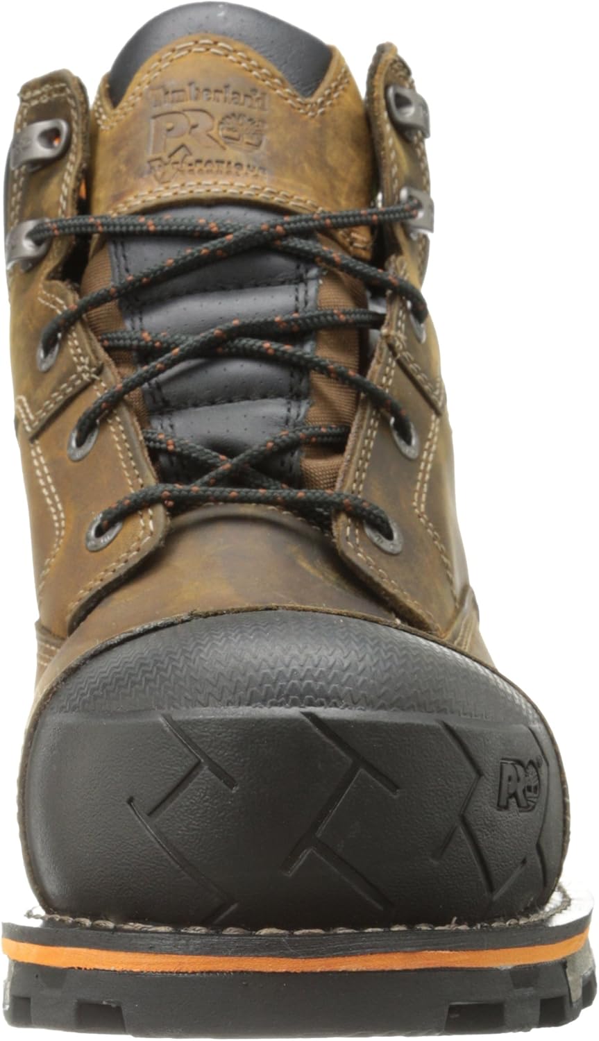 Timberland PRO Botas de trabajo industriales Boondock de punta suave para hombre de 6 pulgadas, Marrón, 7