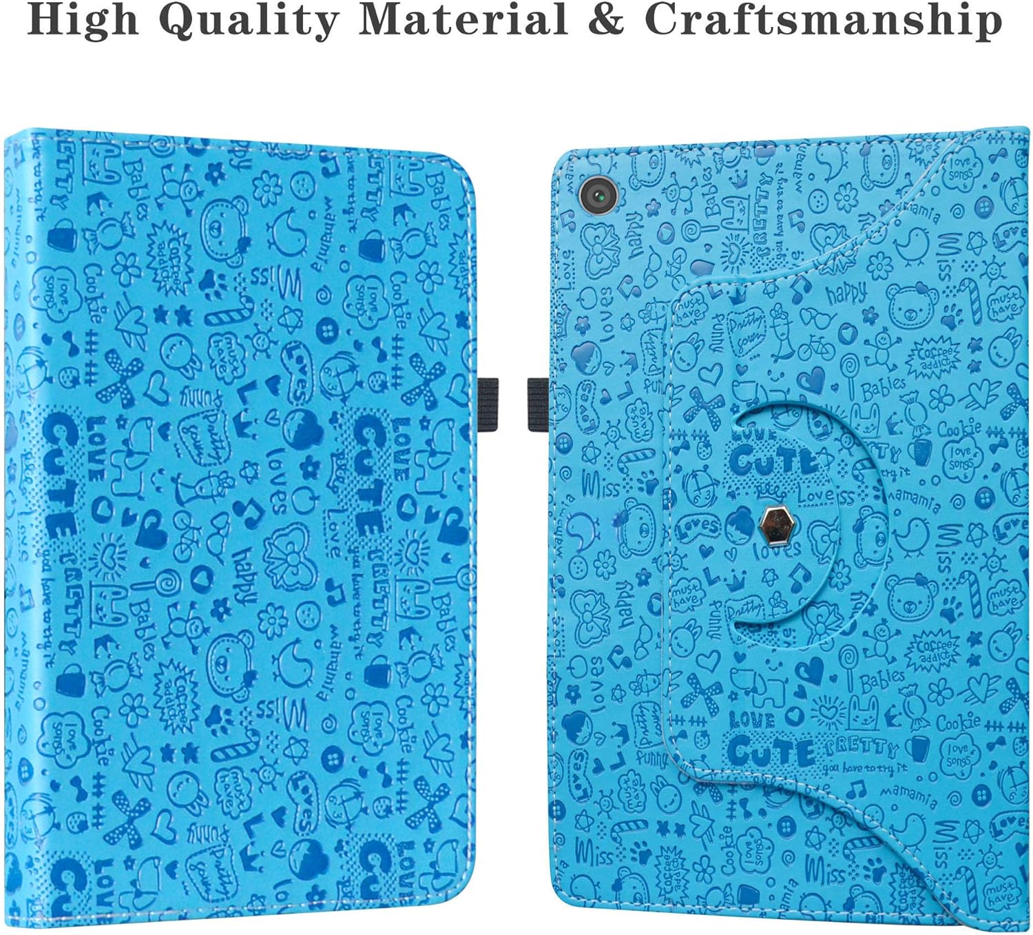 LiuShan Funda giratoria compatible con LG G Pad 5, soporte de rotación de 360 grados, piel sintética con bonito patrón para tablet LG G Pad 5 10.1