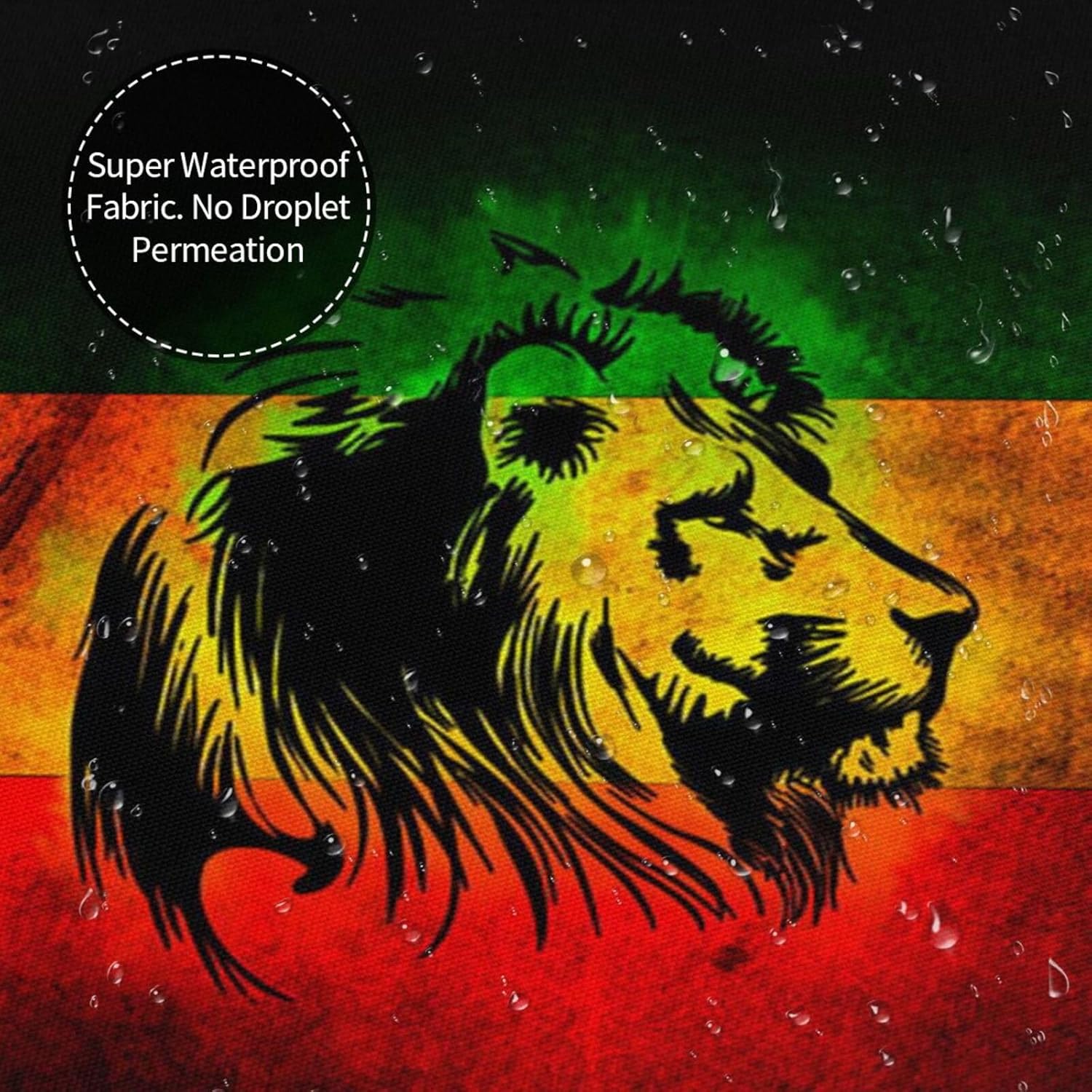 Cortina de ducha impermeable con diseño de león de Judá Rastafara para bañera, 12 ganchos inoxidables para decorar el baño, 60 x 72 pulgadas