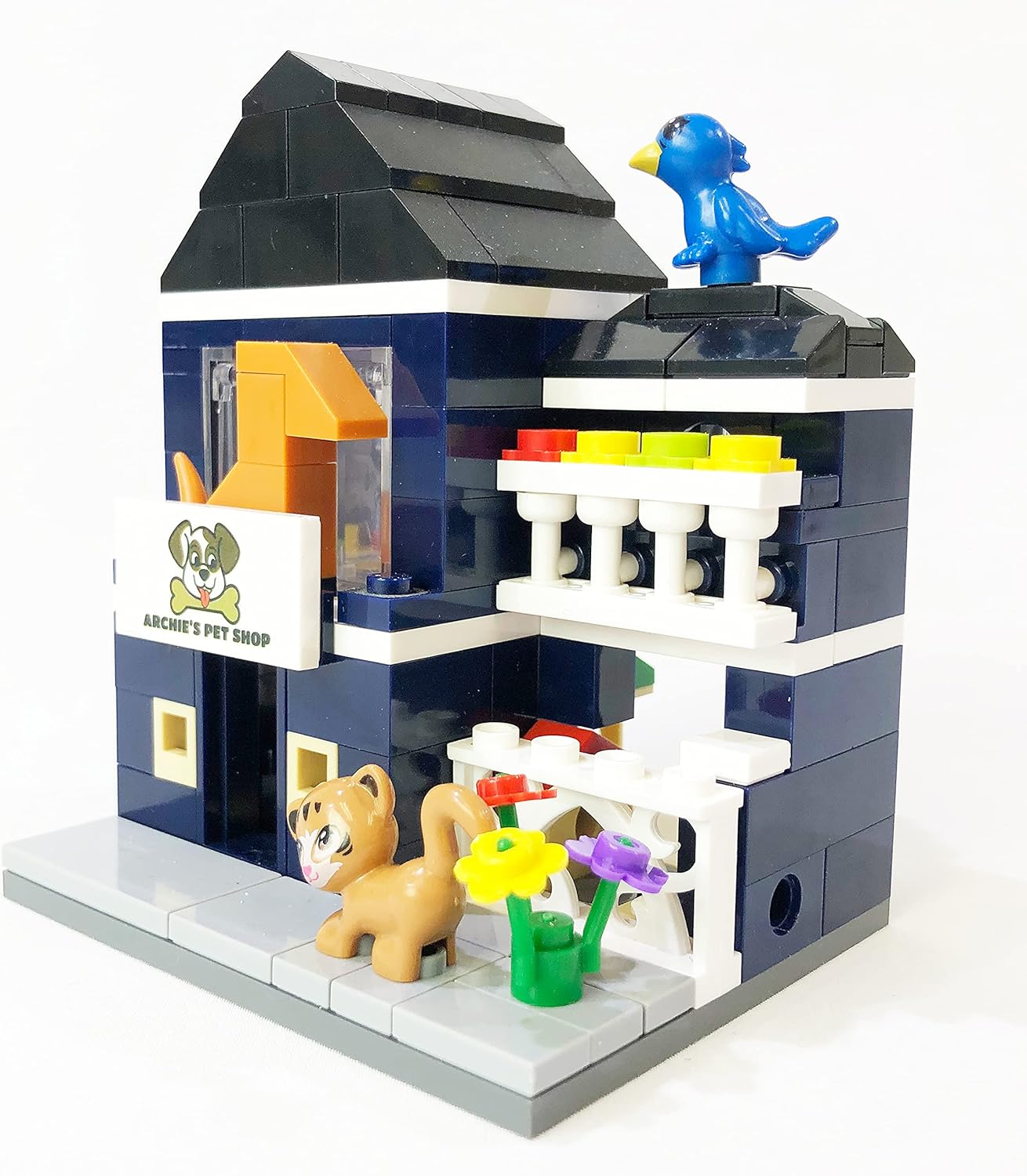 Brick Loot Exclusivo modelo Mini City Archie Pet Shop  Juego de 155 piezas diseñado a medida  Compatible con Lego y otros modelos de marcas