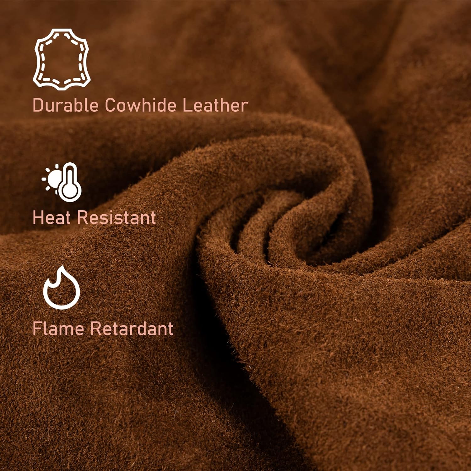 YESWELDER Mangas de soldadura de cuero resistentes al calor y a las llamas, mangas de trabajo para hombres y mujeres, Marrón