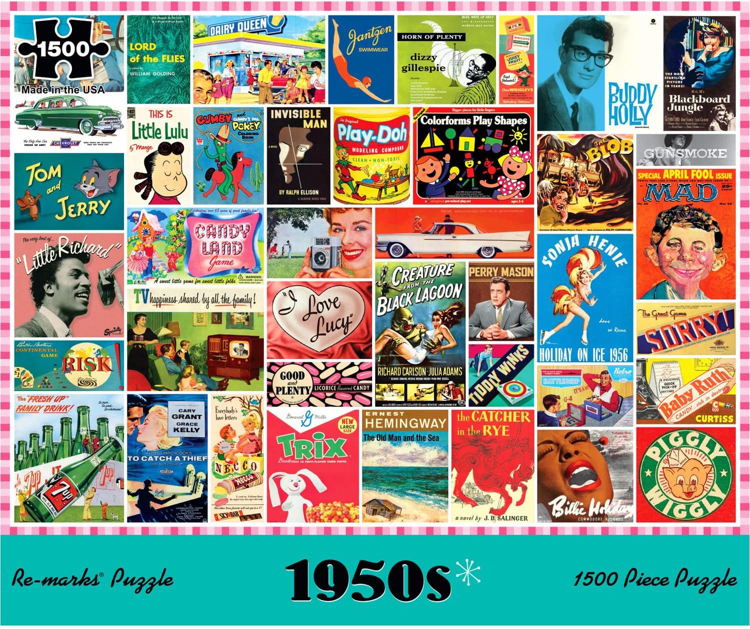 Re-marks Rompecabezas de cultura pop de los años 50, 1500 piezas para todas las edades