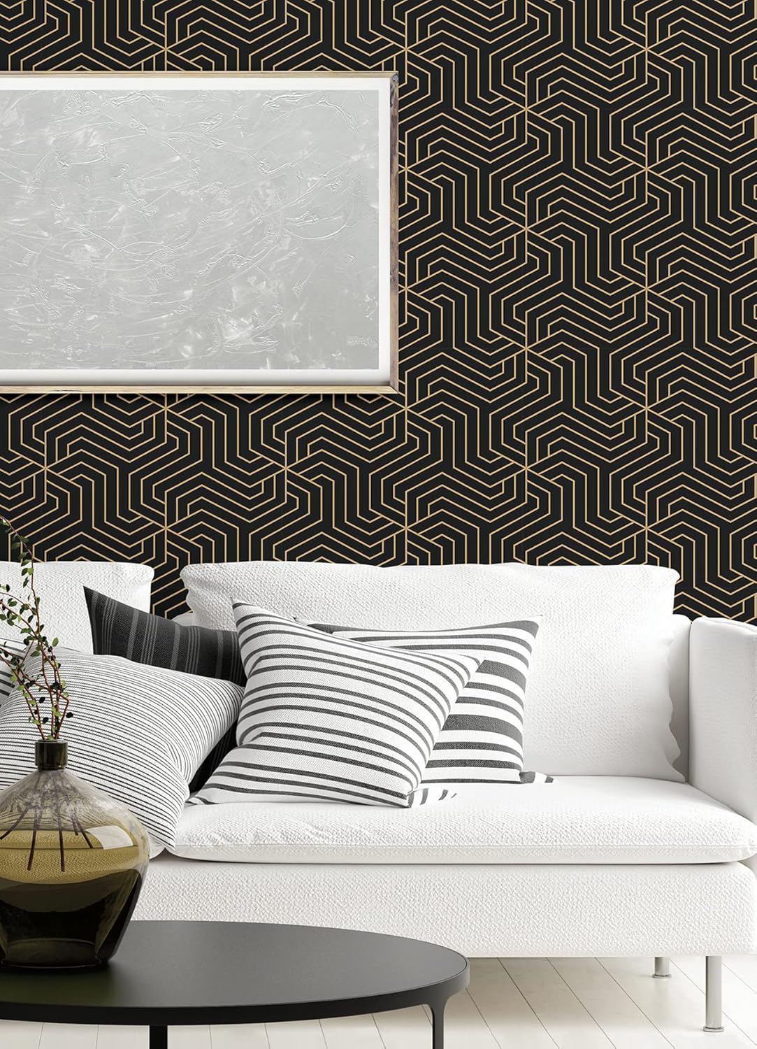 Rachel Zoe Papel tapiz autoadhesivo Ramsey negro