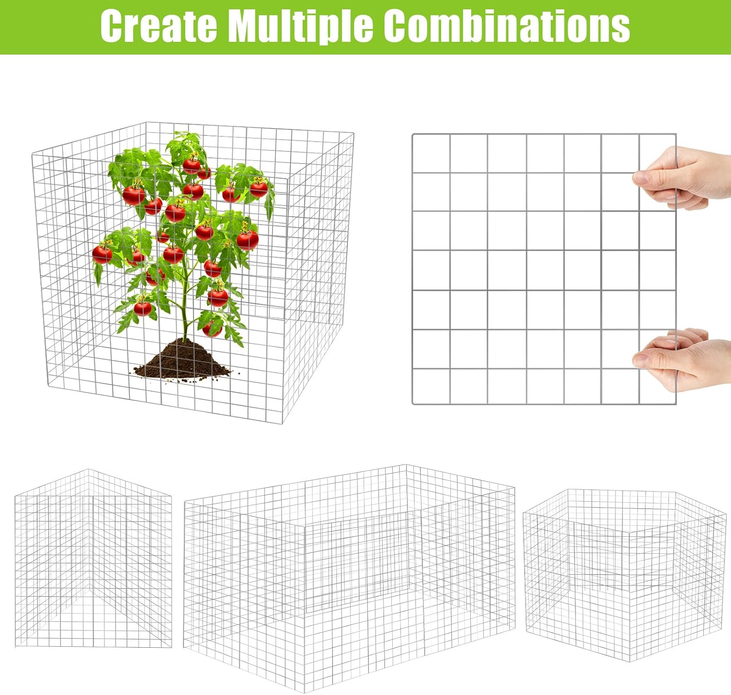 1 juego de 10 protectores de alambre para plantas de 11.8 x 11.8 pulgadas, protectores cuadrados para plantas de animales, jaula de malla para