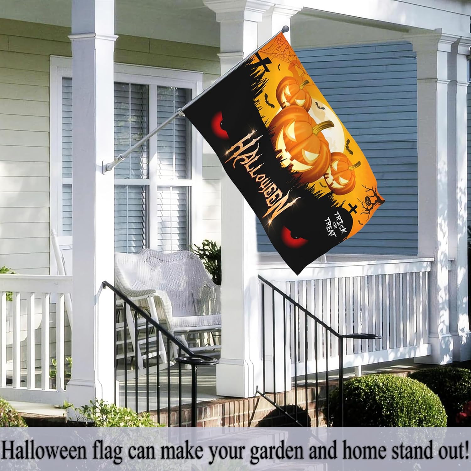 Bandera de Halloween de 3 x 5 para exteriores, bandera de calabaza de Halloween de doble cara para interiores y exteriores, decoración de Halloween,