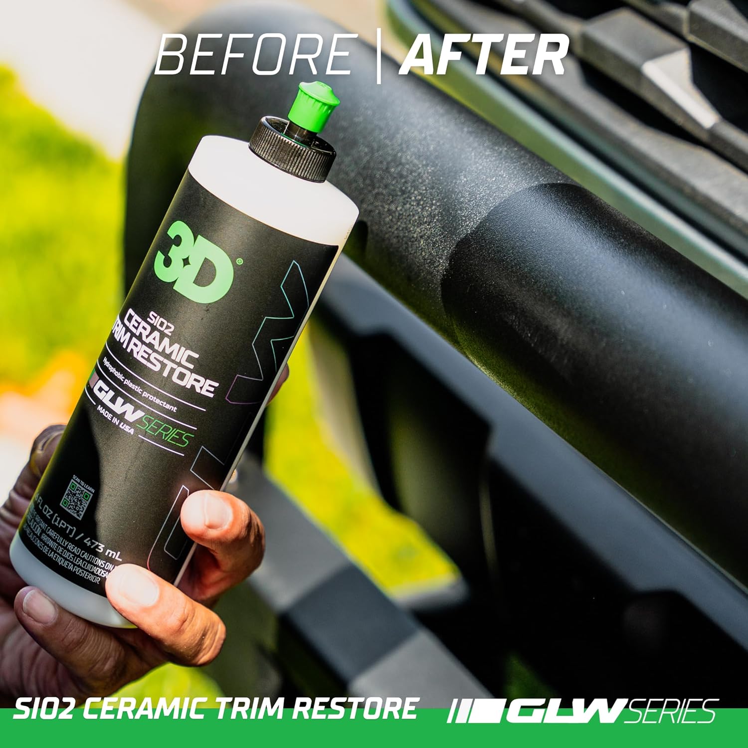 3D Restauración de molduras de cerámica SiO2, serie GLW  Ultimate Hydrophobic Trim Reviver  Restauración, brillo y protección con infusión de SiO2