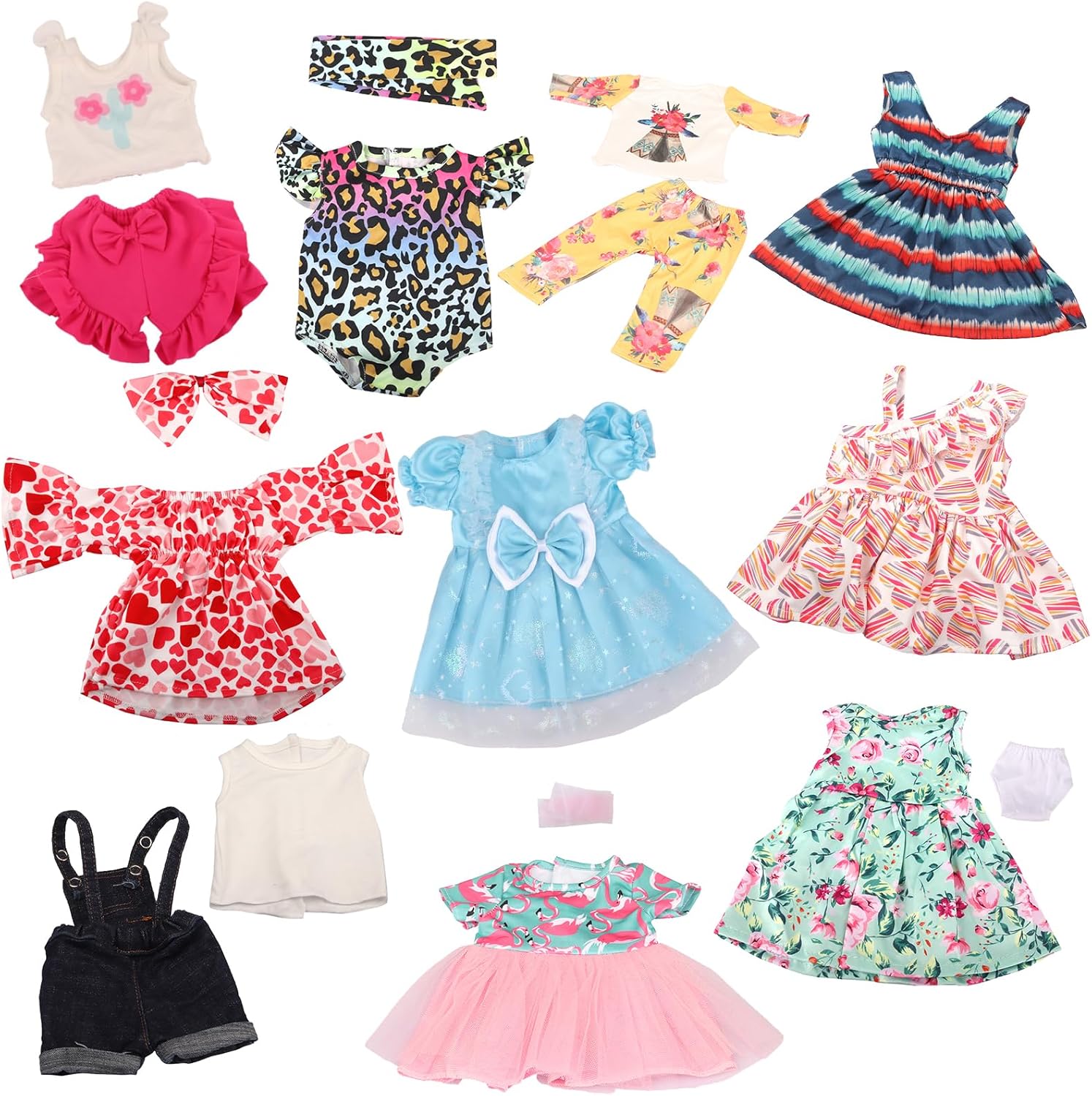 10 juegos de ropa de muñeca americana de 18 pulgadas, incluyendo 10 trajes de vestir para muñecas americanas, muñecas recién nacidas, regalos para