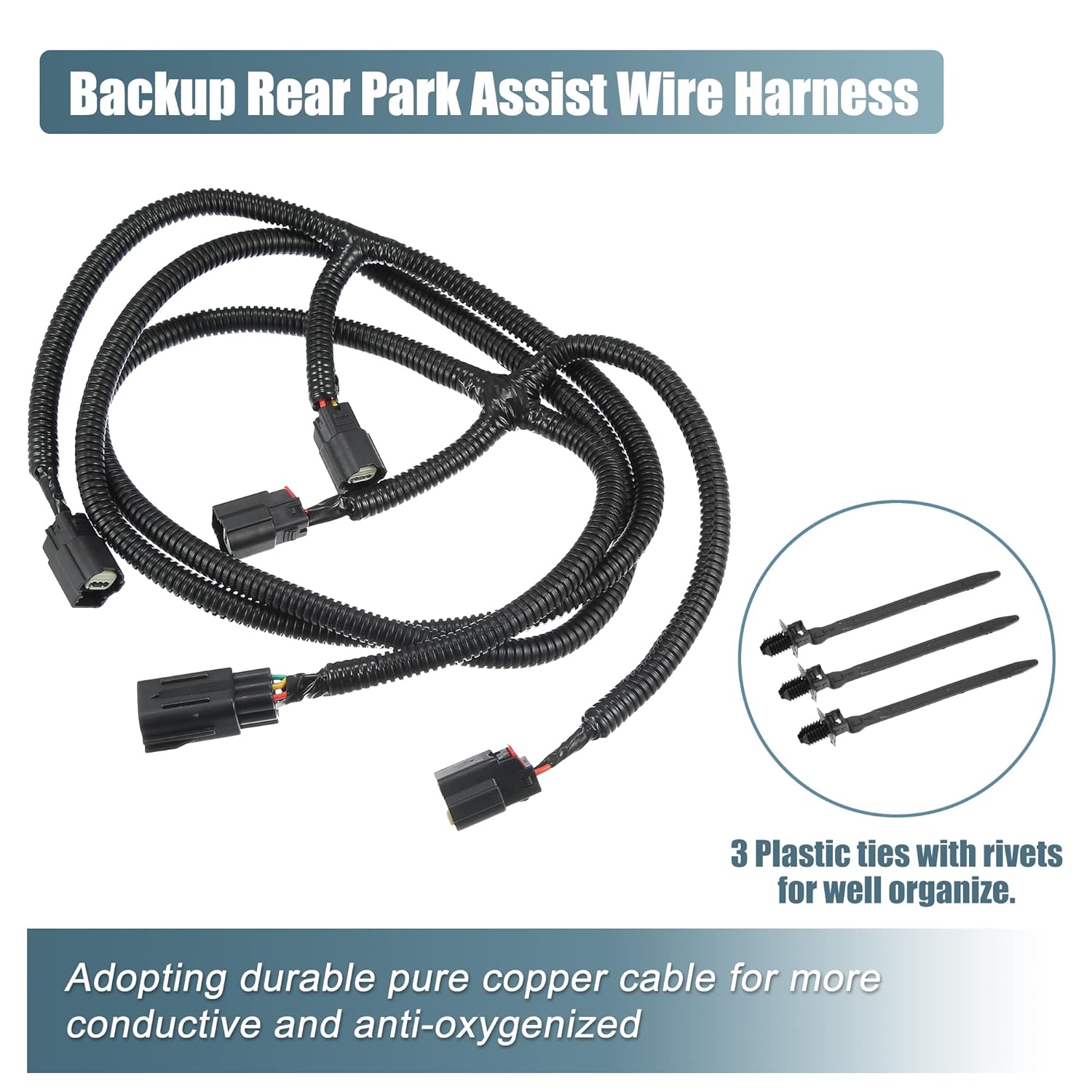 X AUTOHAUX Arnés de cableado de asistencia de estacionamiento trasero 68031820AA para Dodge para RAM 1500 2009-2020 para Dodge para Ram 2500 3500