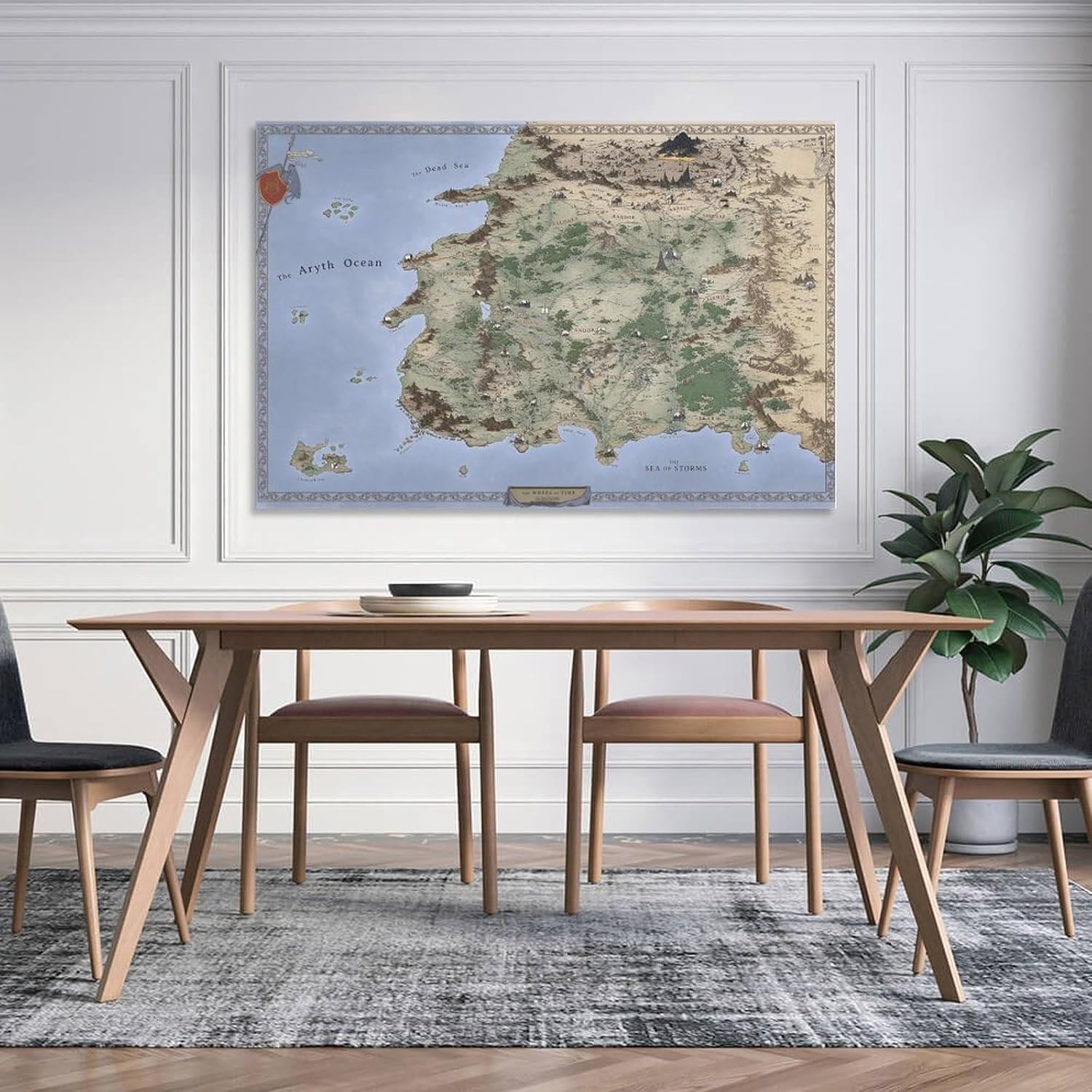 Póster de mapa de la rueda del tiempo, impresión de mapa de Westland, regalo para fanáticos, póster de Aes Sedai, póster de lienzo de la rueda del