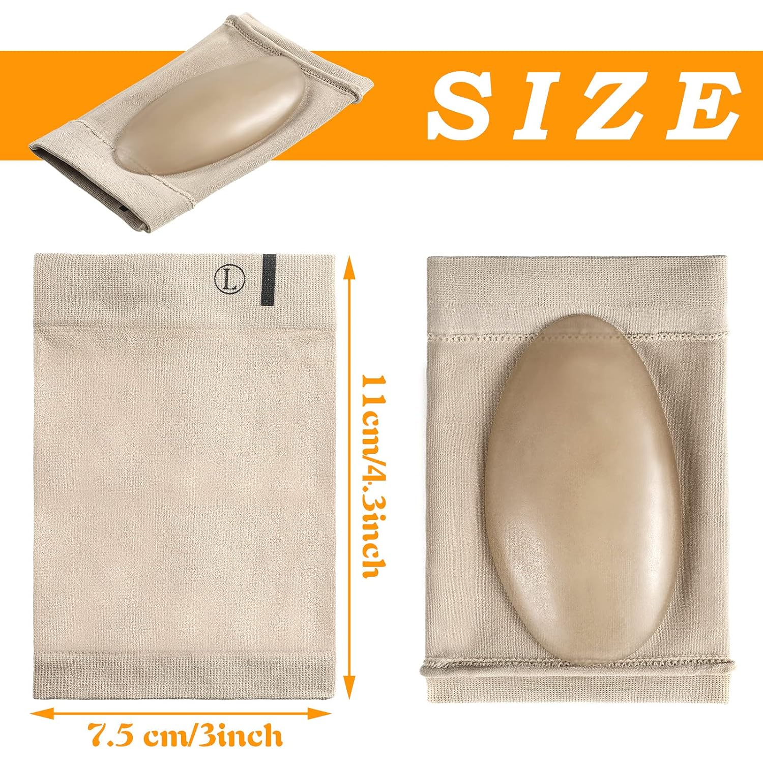Nuanchu 4 pares de fundas de compresión para el arco con almohadilla de gel en el interior metatarsiano de compresión metatarsiana, fundas
