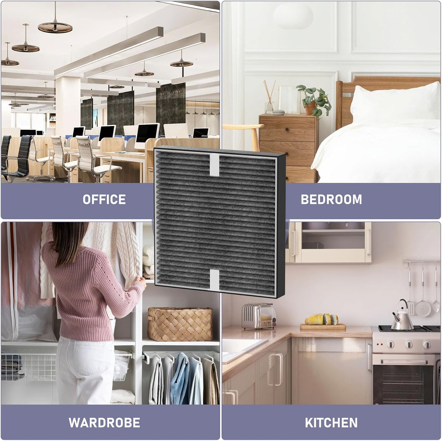 FHT150W Filtro HEPA de repuesto compatible con el filtro de aire Febreze OdorGrab FHT150W, comparado con la parte FRF105, sistema de filtración de