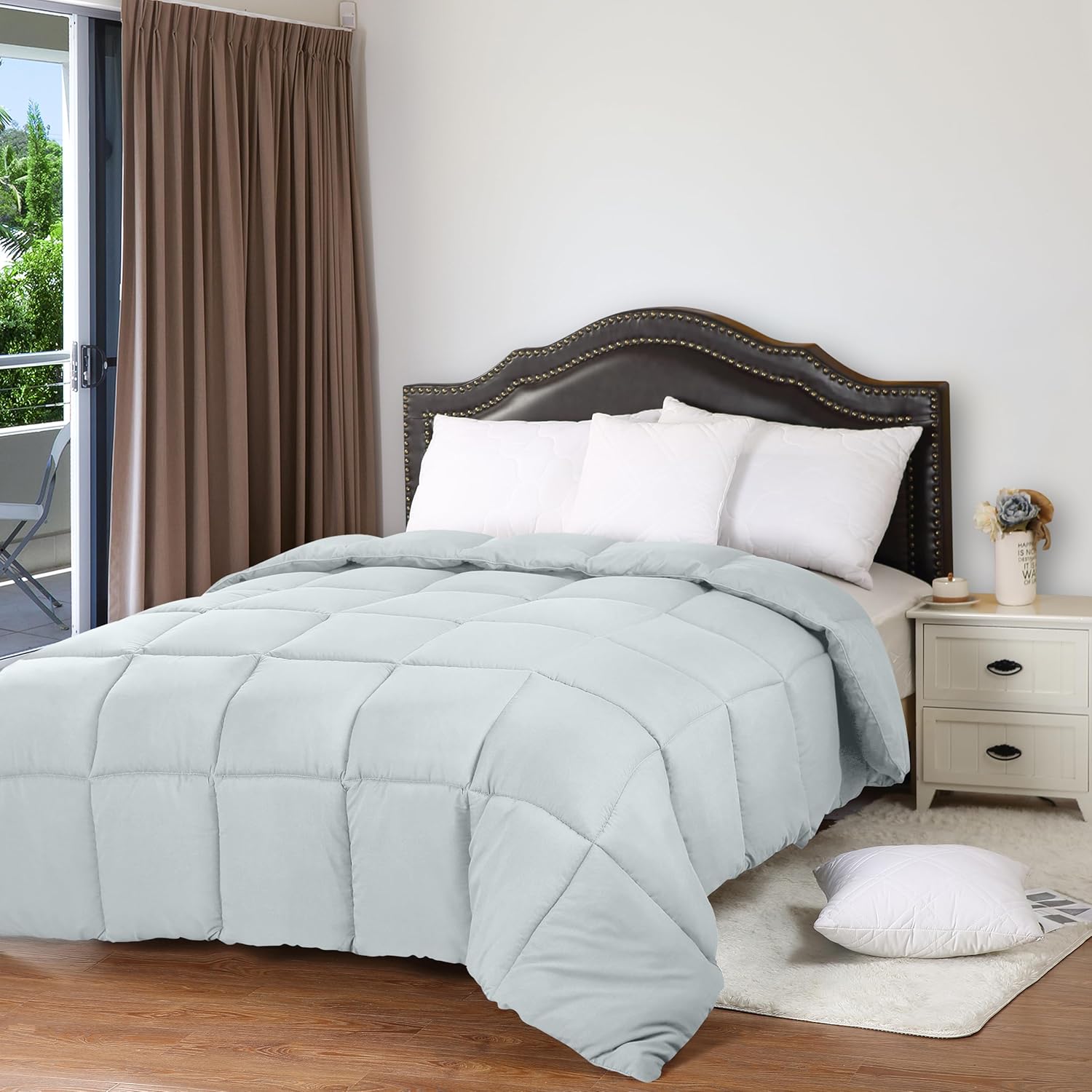 Utopia Bedding Edredón para todas las estaciones, 250 GSM, edredón de relleno de fibra siliconada de felpa, tamaño King, cosido en caja (KingCal