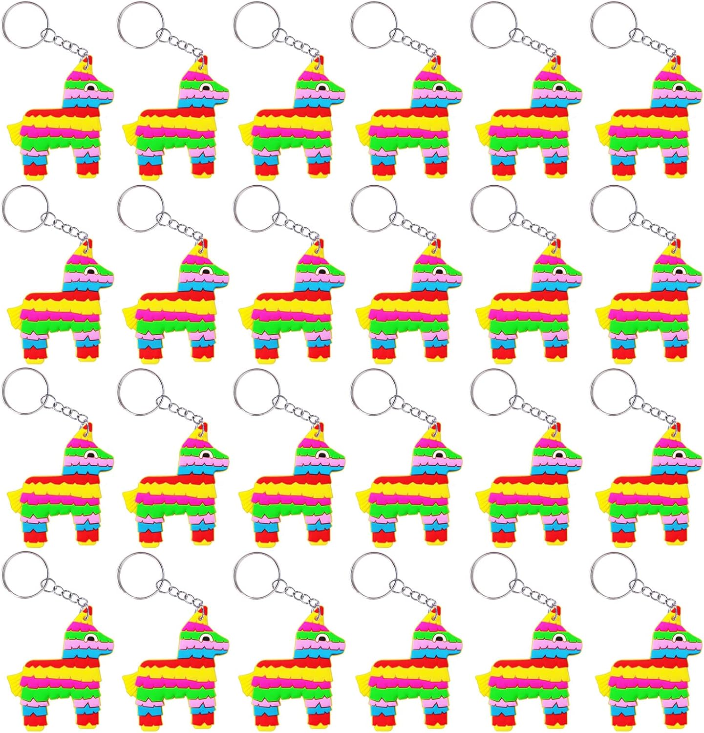 Paquete de 24 llaveros de burro de México, decoración de fiesta para invitados, fiesta temática de burro de México, baby shower, fiesta escolar,