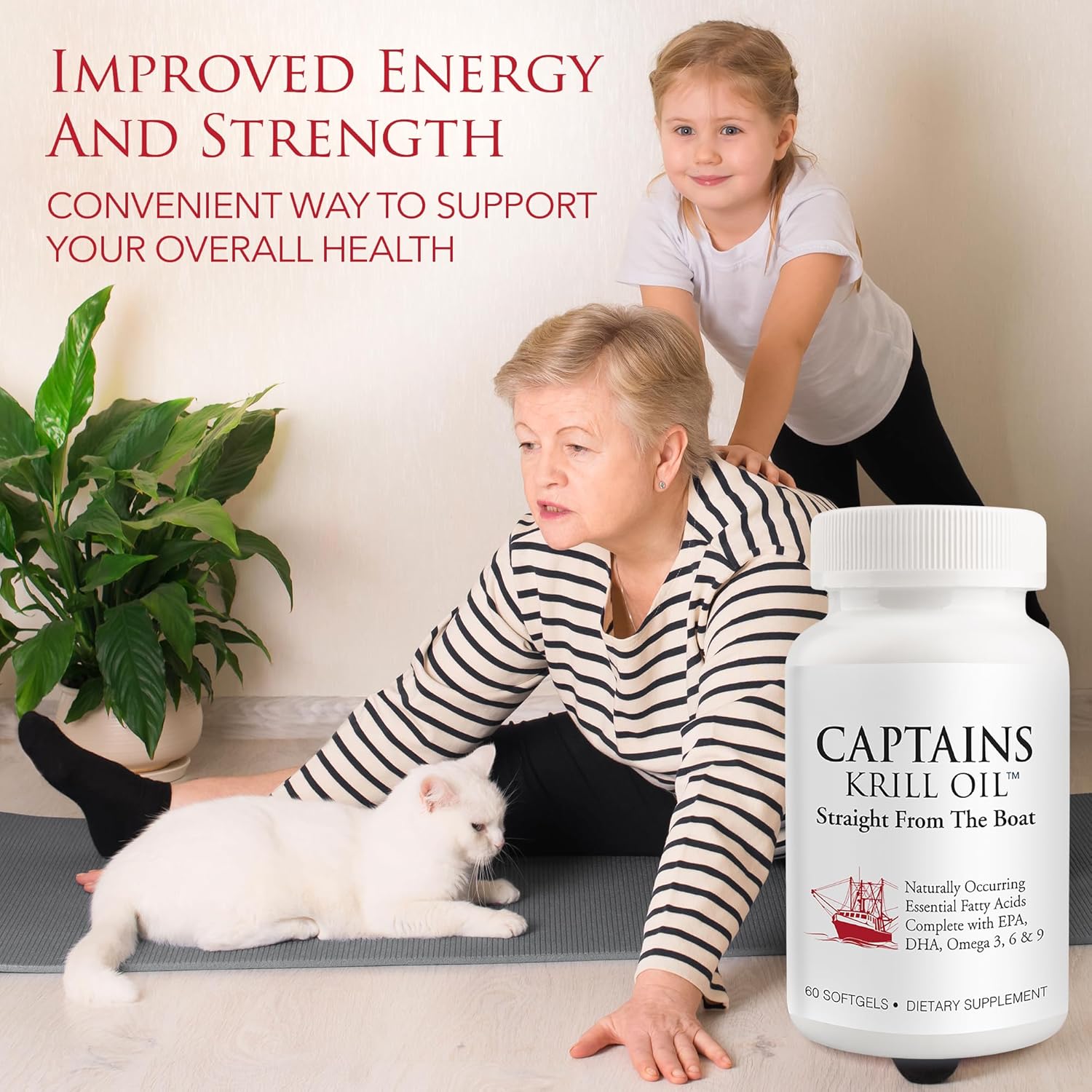 Captains Pure – Cápsulas blandas de aceite de krill antártico  Omega 3 EPA, DHA con astaxantina y fosfolípidos, sin aditivos ni productos químicos,