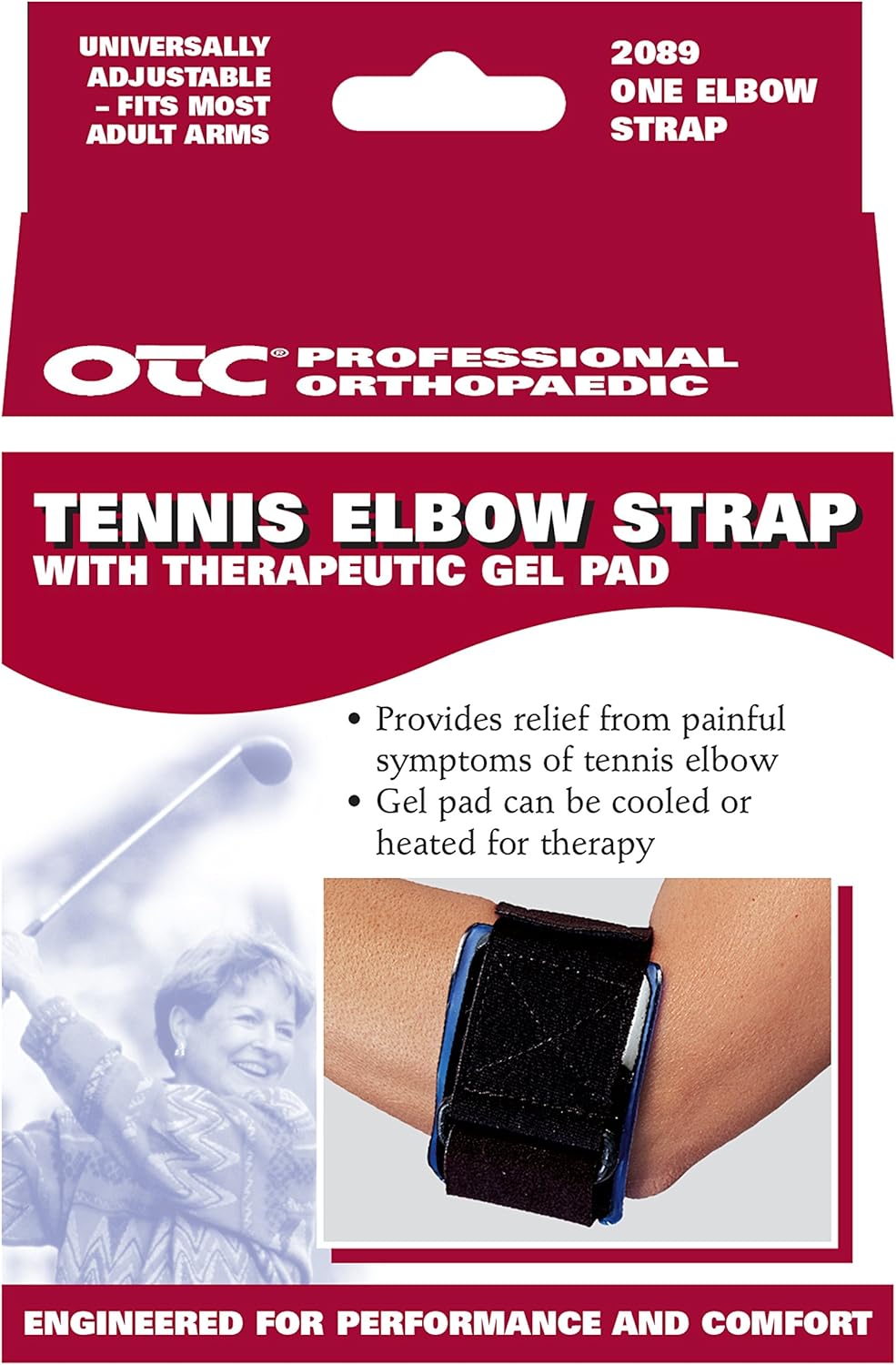 OTC Correa de codo de tenis, inserto de almohadilla de gel trapeútico