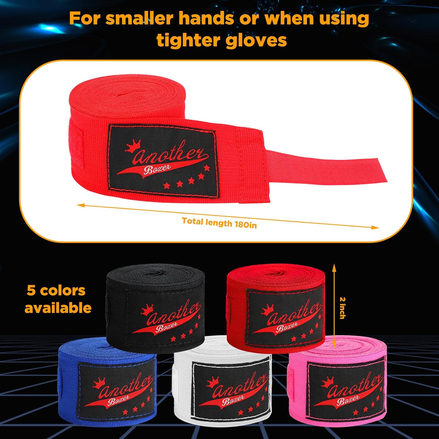 10 pares elásticos de 180 pulgadas de boxeo para artes marciales, muñequeras de boxeo para hombres y mujeres, kickboxing, artes marciales,