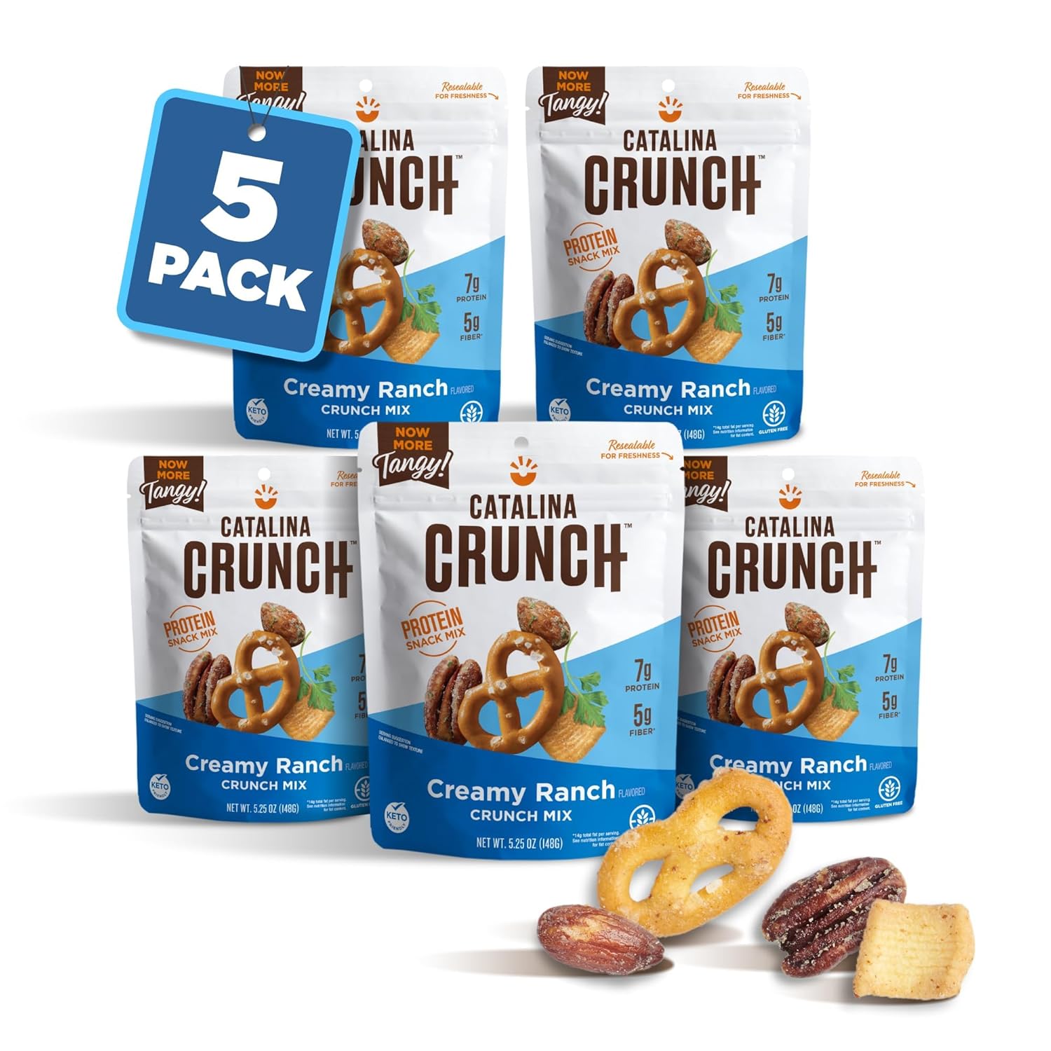 Catalina Crunch Mix Creamy Ranch – Mezcla de bocadillos de proteínas con alto contenido de fibra  Bajo en carbohidratos, alto en proteínas,