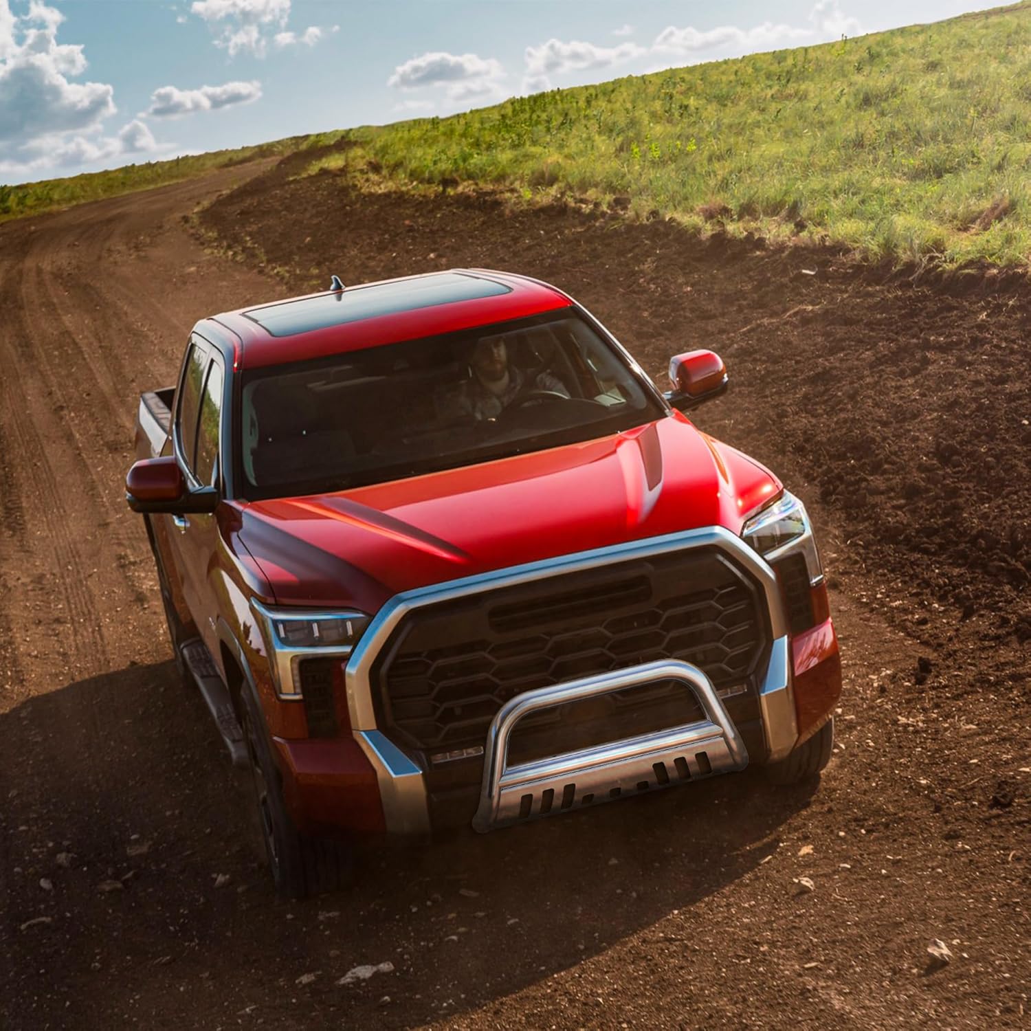 YITAMOTOR Bull Bar compatible con Toyota Tacoma 2016-2023 (excluye los modelos TRD), protector de cepillo de tubo de 3 pulgadas, barra de empuje de
