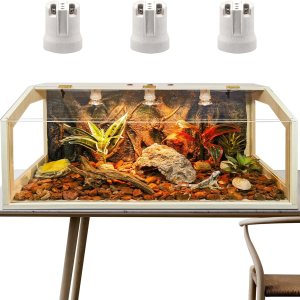 Terrario de reptiles de 37 galones, tanque de dragón barbudo mejorado, tanque de lagarto, lámpara e interruptor integrados, tanque de serpiente, 40 Terrario de reptiles de 37 galones, tanque de dragón barbudo mejorado, tanque de lagarto, lámpara e interruptor integrados, tanque de serpiente, 40