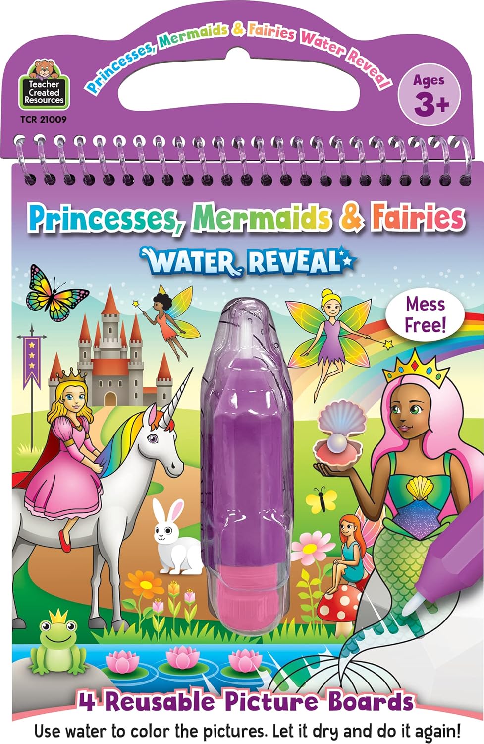 Teacher Created Resources Princesas, sirenas y hadas Water Reveal (TCR21009), rellenable
