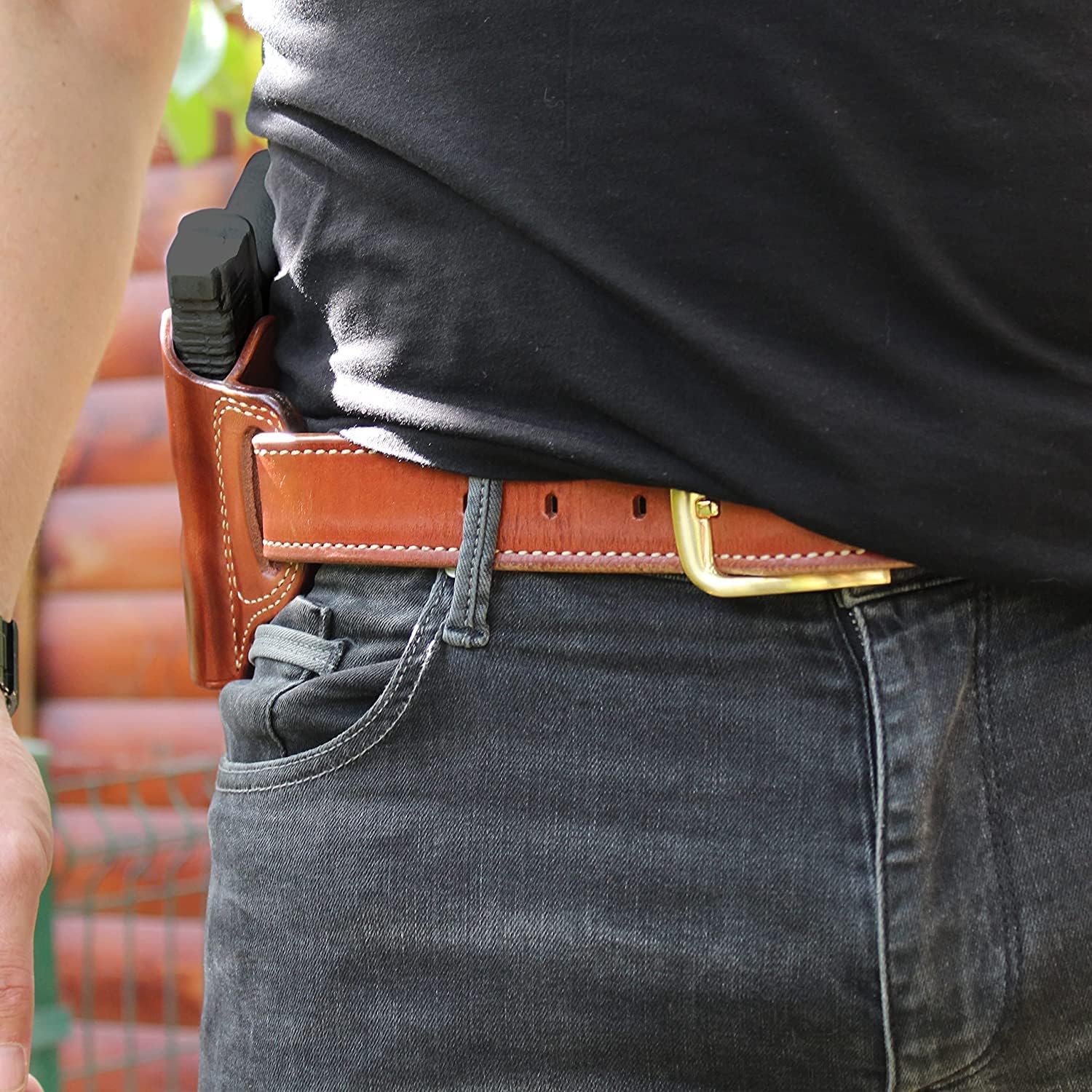 Premium The Ultimate – Funda de piel para panqueques OWB, parte superior abierta, se adapta a Kimber R7 Mako Subcompact de 0.354 in 3.37 pulgadas,