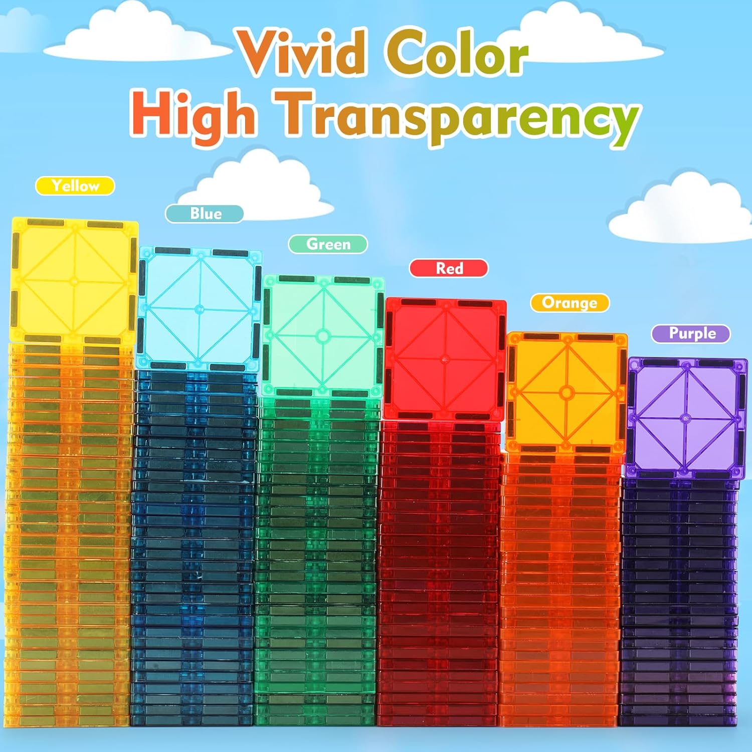 Azulejos magnéticos, juego de 42 piezas de azulejos magnéticos, juego de juguetes magnéticos para niños y niñas, juguete Montessori de aprendizaje
