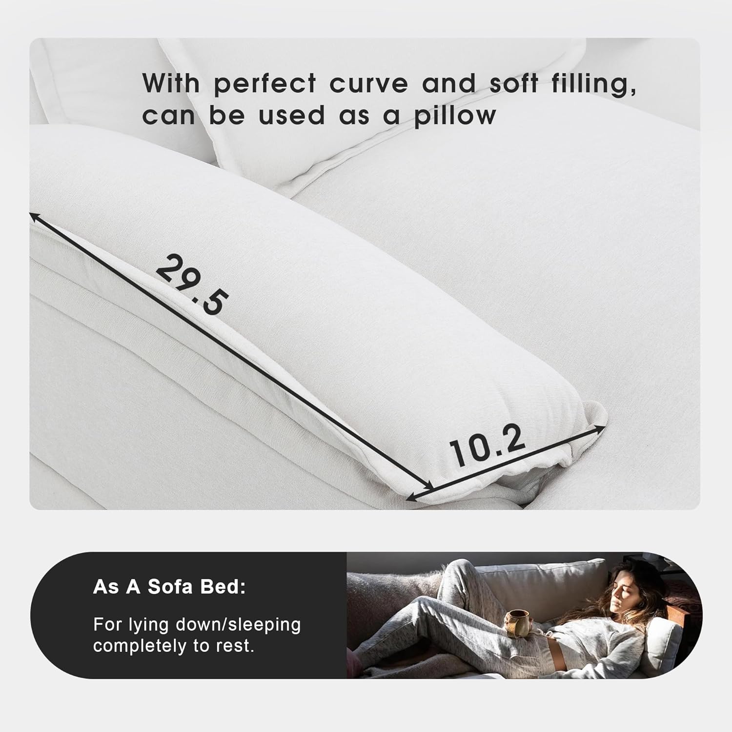Sofá modular moderno en forma de U de 109.8 pulgadas con almohadas para la cintura, sofá cama tapizado de terciopelo de 6 asientos con diván, sofá