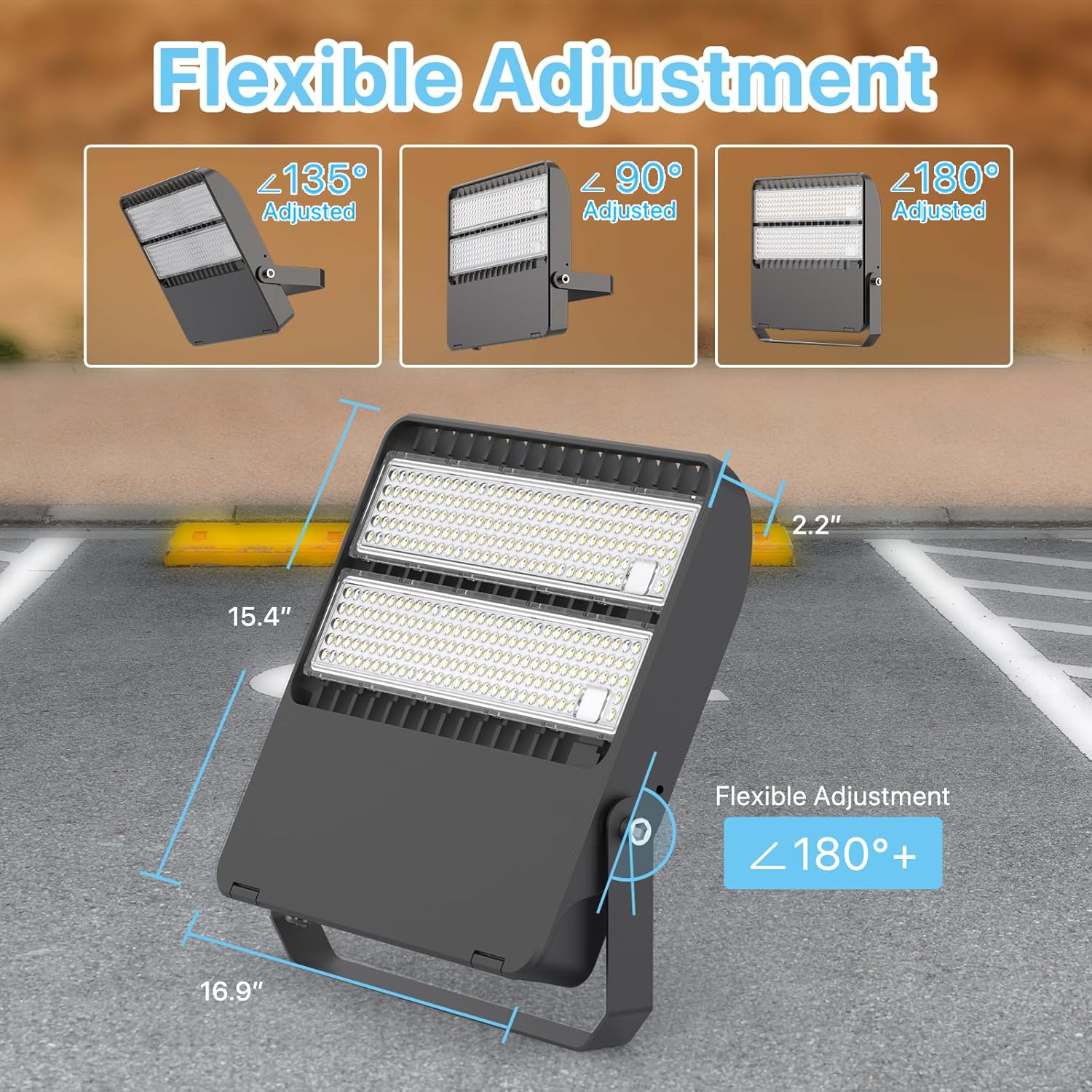 HYPERLITE Luz de inundación LED de 200 W, 28000 lm, luces de inundación exteriores, IP65 impermeable, reflectores para exteriores, 5000 K luz diurna