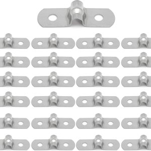 25 correas de tubo rígido de acero inoxidable M5 304 con dos agujeros, abrazaderas de tubo, soporte de tubería resistente para instalación de tubos, 25 correas de tubo rígido de acero inoxidable M5 304 con dos agujeros, abrazaderas de tubo, soporte de tubería resistente para instalación de tubos,