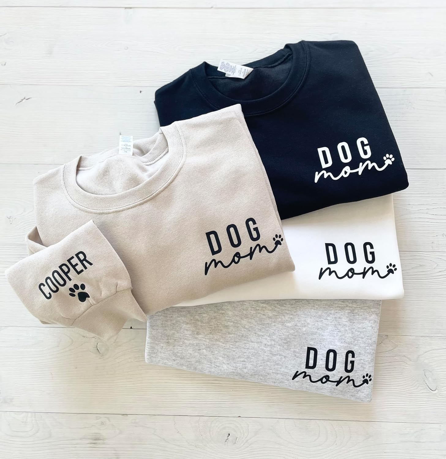 Up2ournecksinfabric Custom Dog Mom Sweatshirt – Women’s Paw Sweatshirt – Mom Sweater – Customized Sweatshirt – Cute Dog Paw Pullover – Sweatshirt