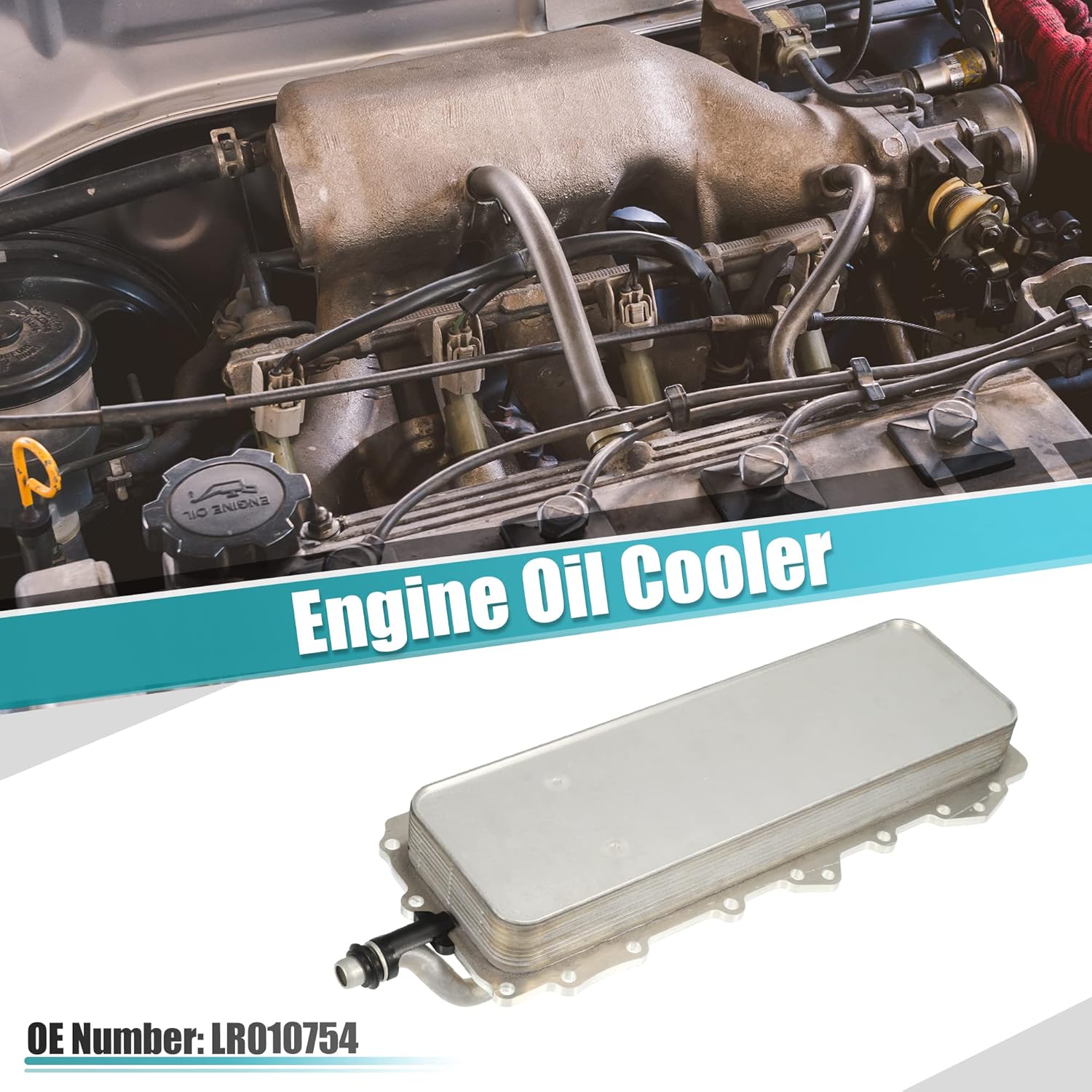 X AUTOHAUX Asamblea de carcasa del refrigerador de aceite del motor de coche para Land Rover Discovery LR4 para Range Rover LR010754