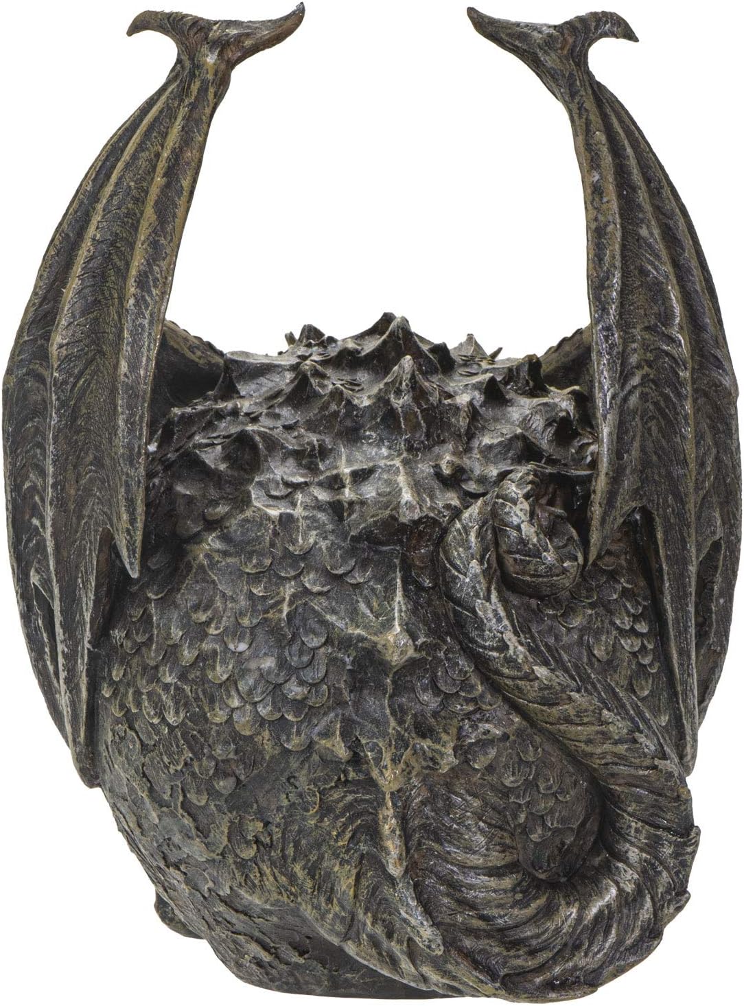 SUMMIT COLLECTION Escultura decorativa gótica de fantasía con forma de dragón en espiral oscuro y gótico en forma de dragón en calavera mutada, 7.5