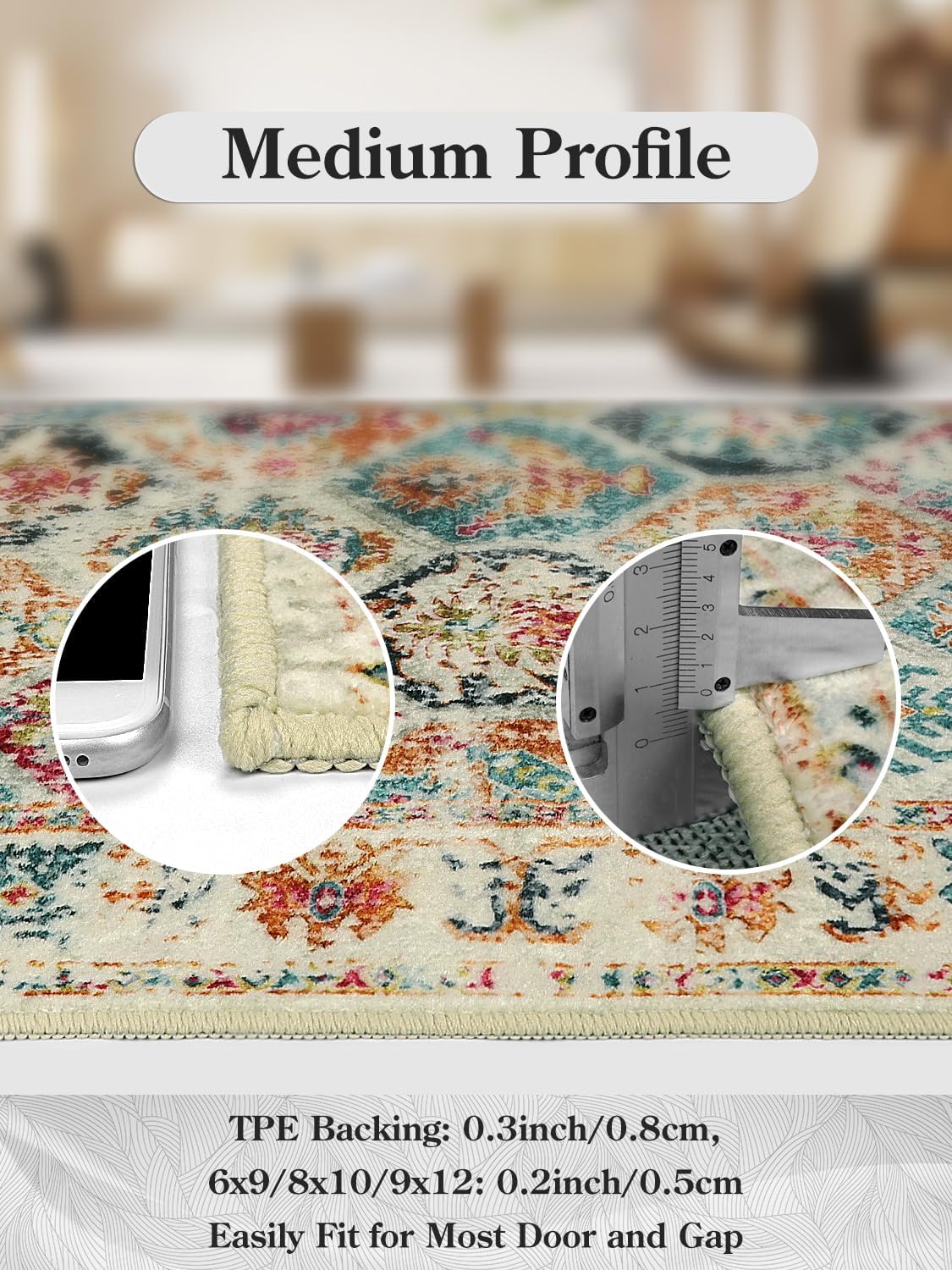 Lahome Alfombras de área de 9 x 12 pies para sala de estar, alfombras grandes para dormitorio, estéticas, bohemias, marroquíes, coloridas, suaves,
