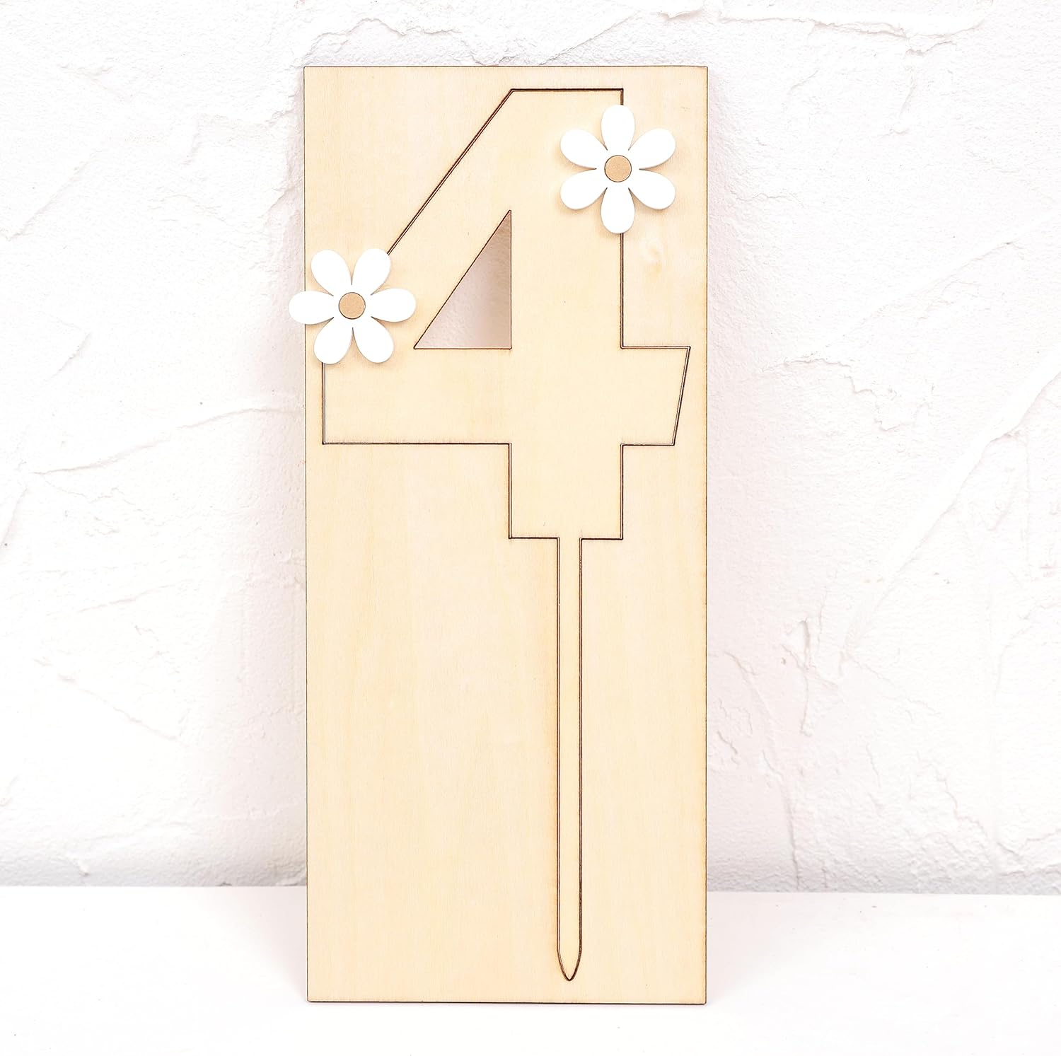 Decoración de madera para pastel de margaritas para 4 cumpleaños, decoración de fiesta de cumpleaños de margaritas, cumpleaños retro, cumpleaños
