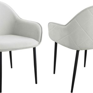 Coaster Home Furnishings Emma – Silla tapizada para comedor, color gris niebla Coaster Home Furnishings Emma – Silla tapizada para comedor, color gris niebla