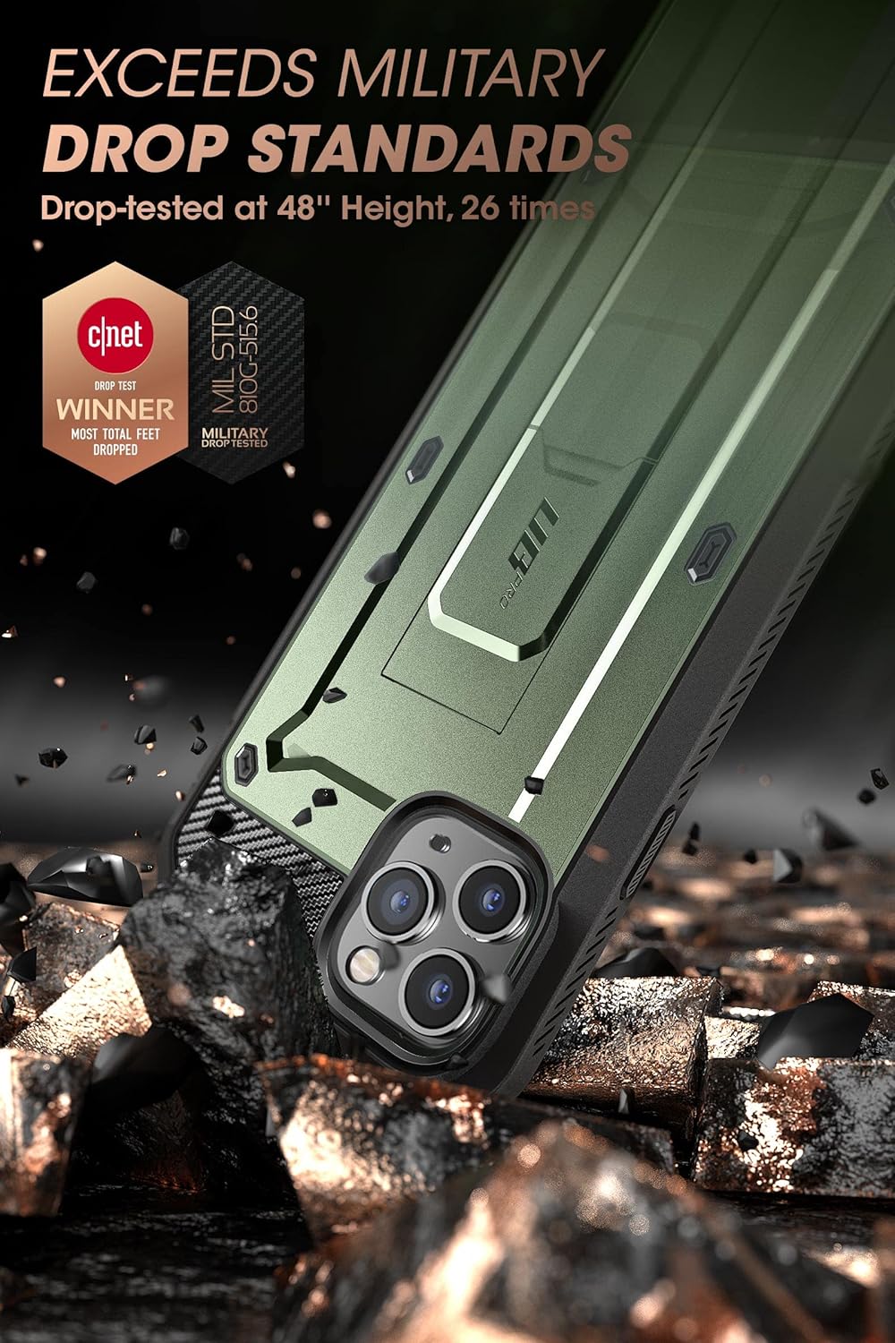 SUPCASE Unicorn Beetle Pro Series – Funda para iPhone 13 Pro Max (versión 2021) de 6.7 pulgadas, protector de pantalla integrado de cuerpo completo,