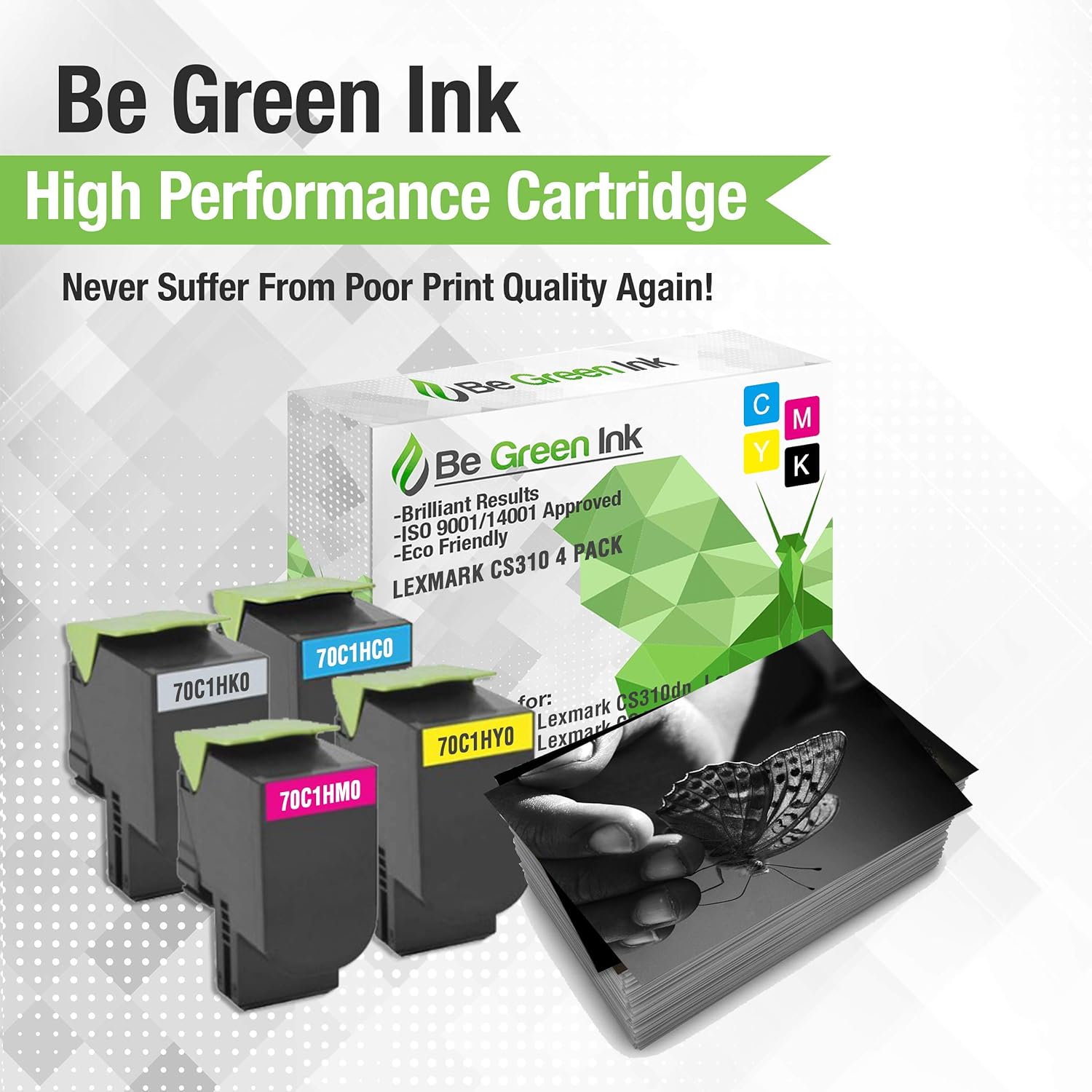 Be Green Ink Cartucho de tóner de repuesto compatible para Lexmark CS310dn CS410dn CS310n CS310 CS510de CS410n CS410 CS510-701HK 70C1HK0 701HC