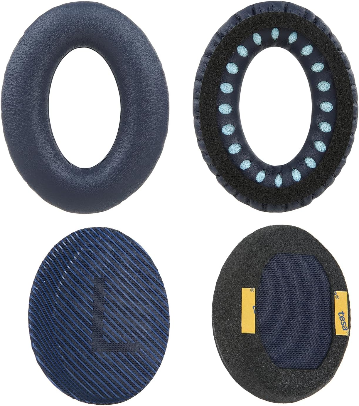 Almohadillas de repuesto para auriculares Bose QuietComfort 35 QC35 QC35ii QC45 QC25 QC15 con aislamiento de ruido, espuma viscoelástica, color azul