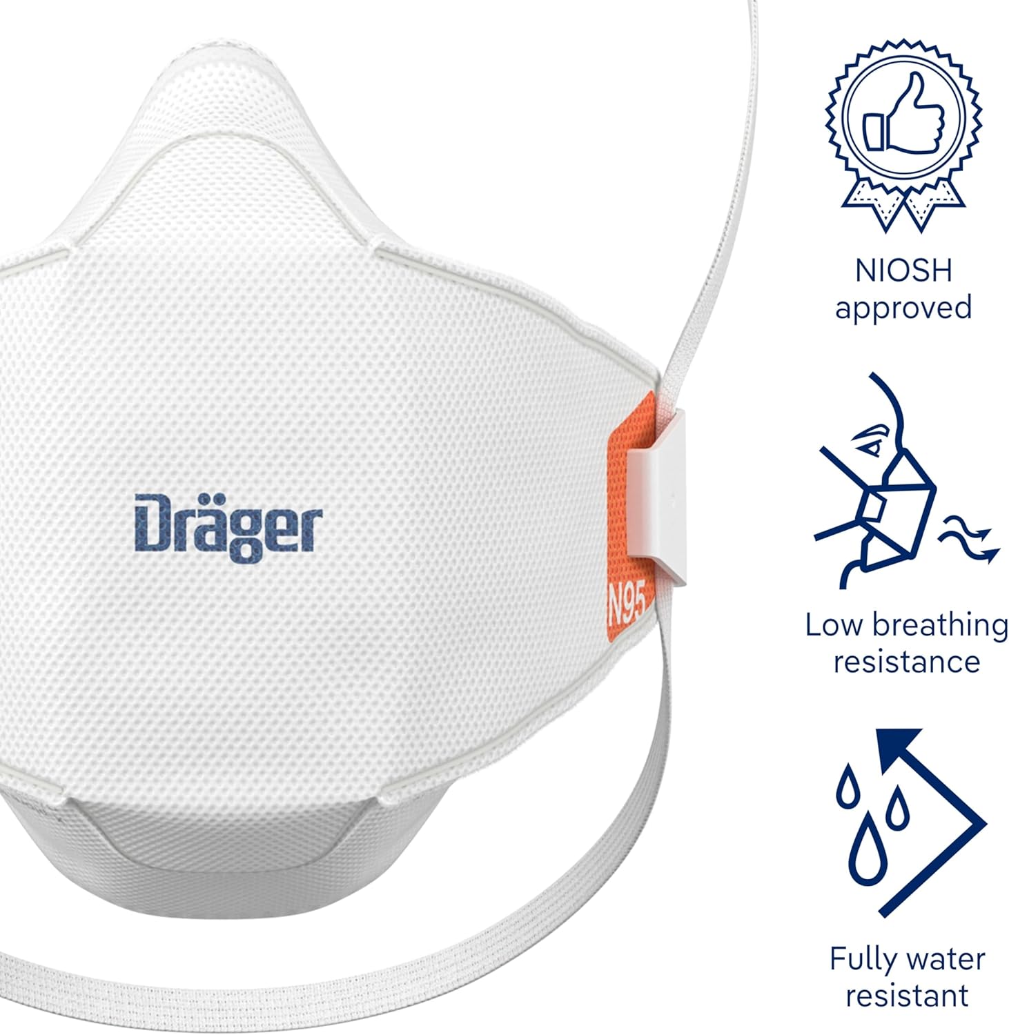 Dräger Máscara respiradora X-plore 1950 N95  Mascarilla respiradora aprobada por NIOSH para construcción, bricolaje, mejoras para el hogar