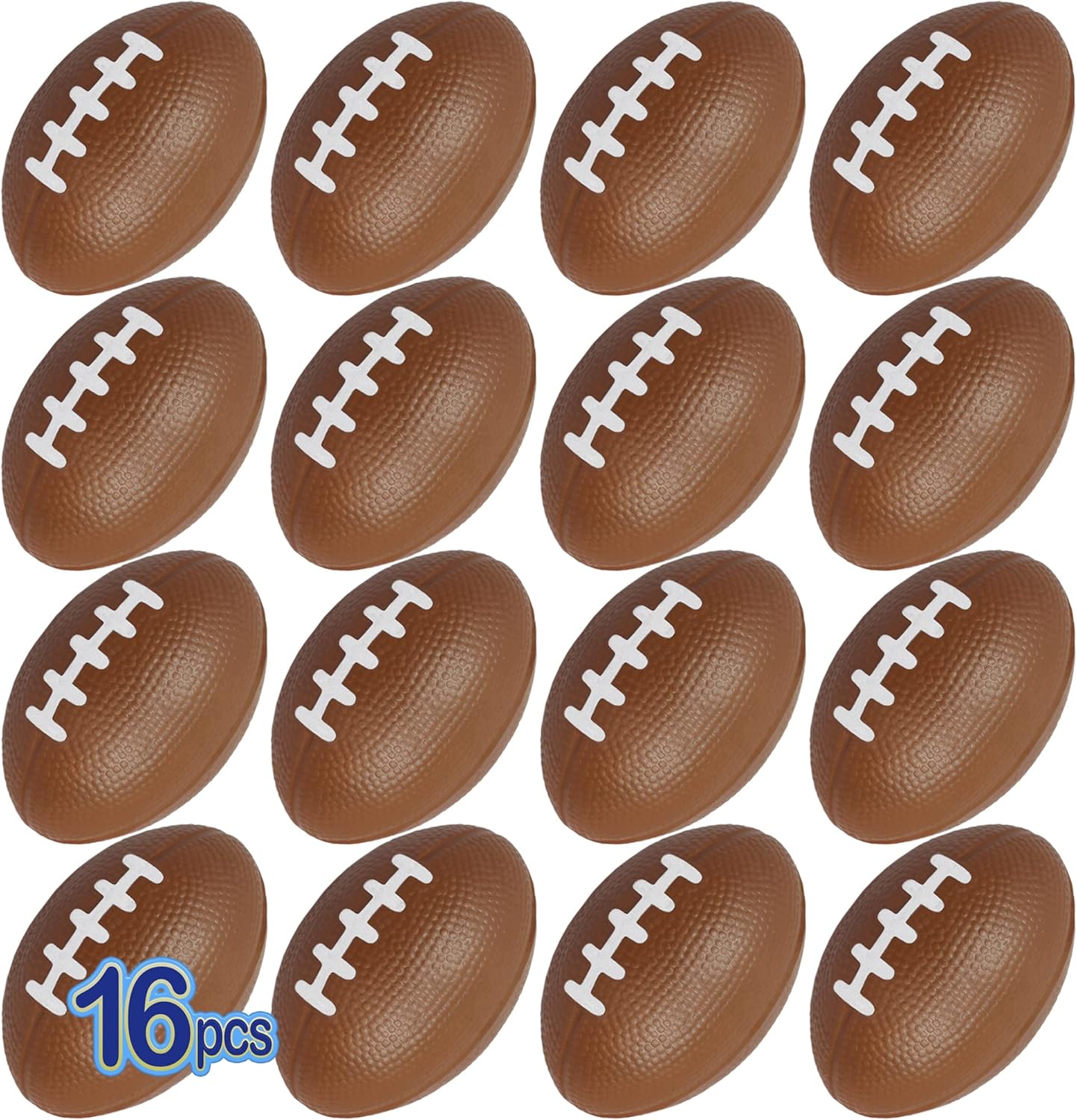 Paquete de 16 mini balones de fútbol de espuma, bolas de recuerdo de fiesta de 3.25 pulgadas, mini bolas de estrés de fútbol a granel, decoraciones