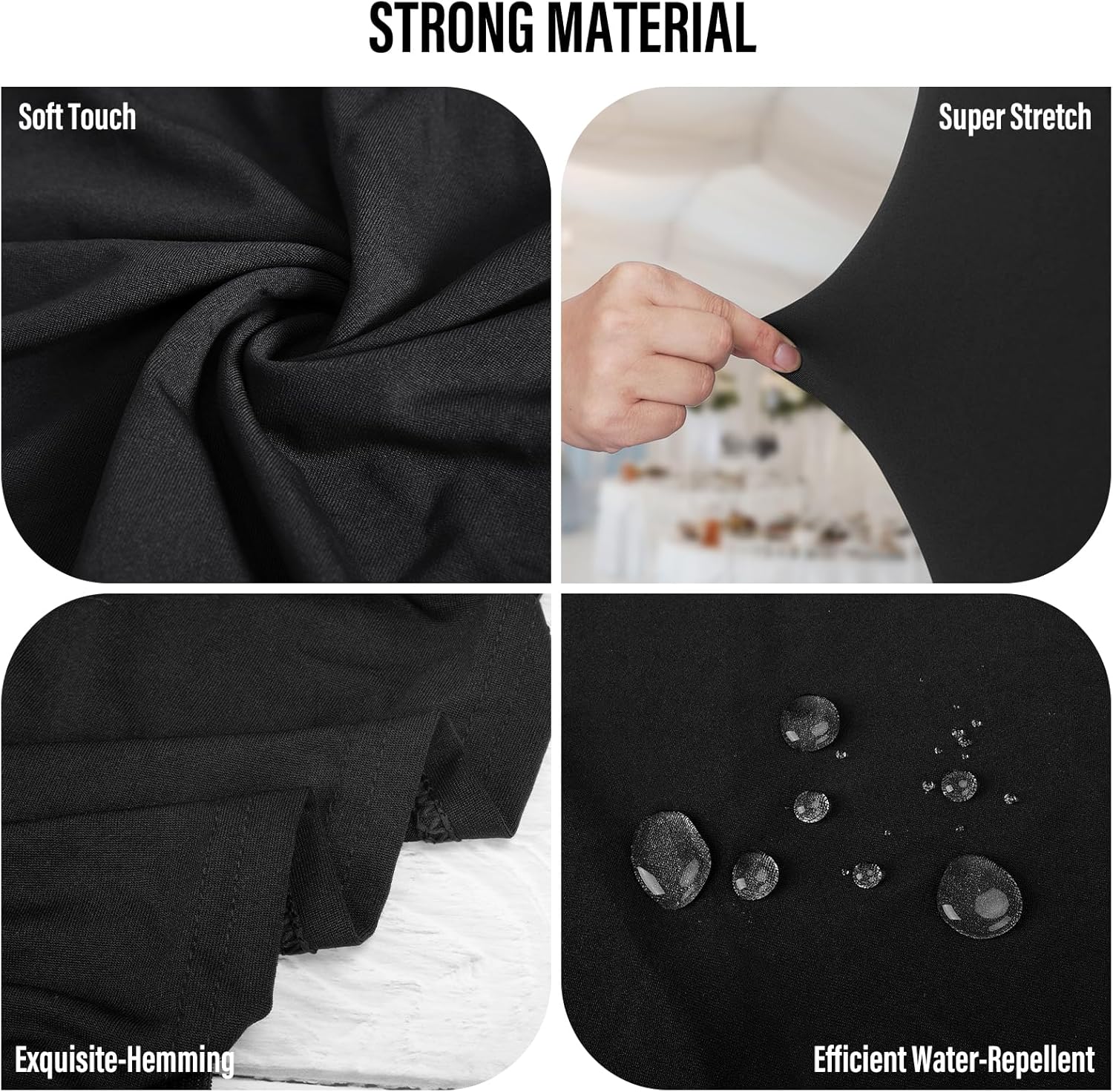 Fundas plegables de elastano impermeables para sillas plegables, 12 fundas elásticas de poliéster mejoradas, protector universal de silla elástico