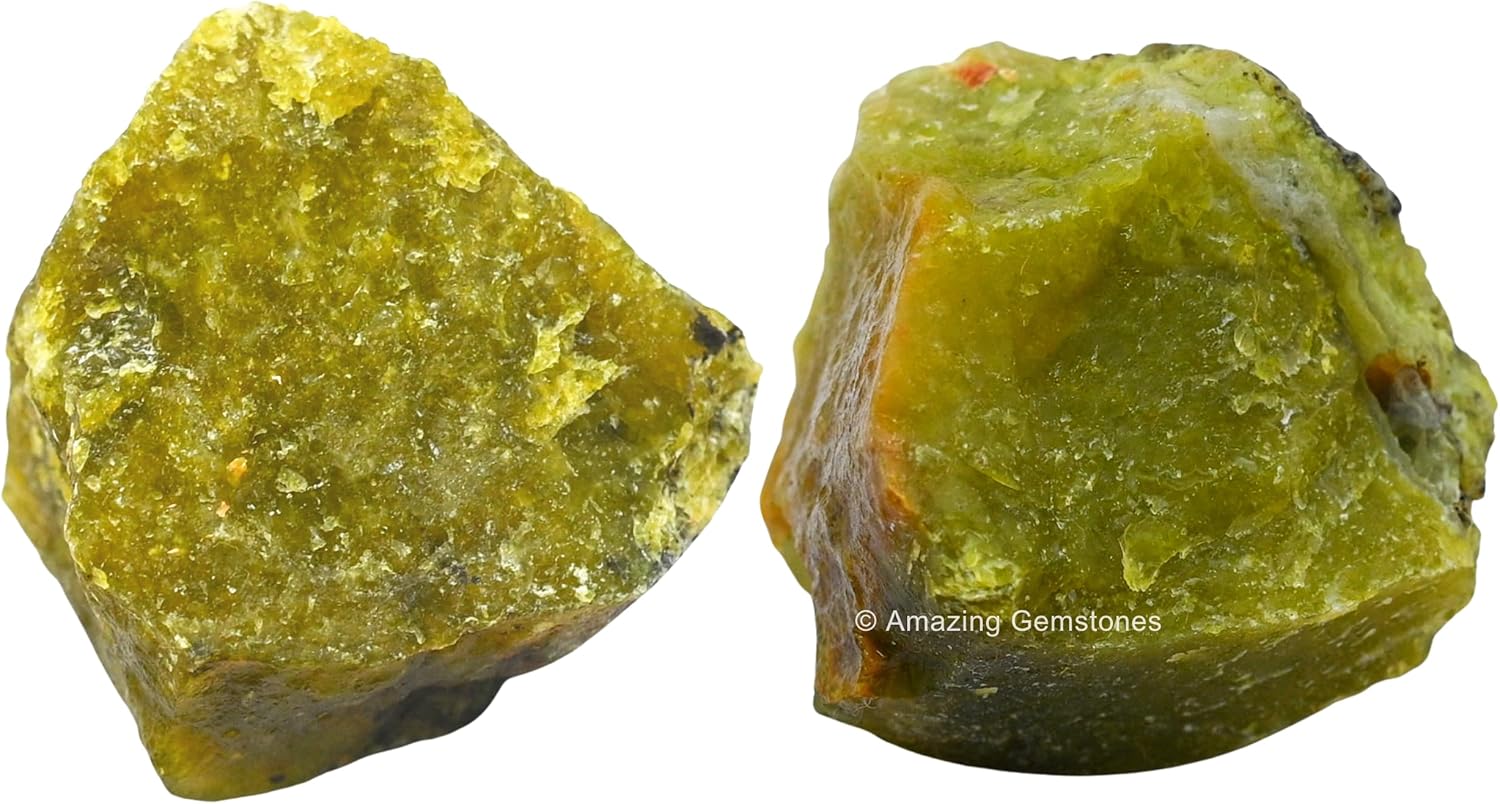 2 piezas de cristales crudos de ópalo verde y piedras curativas, rocas naturales para rodar y hacer tú mismo, piedras y cristales crudos