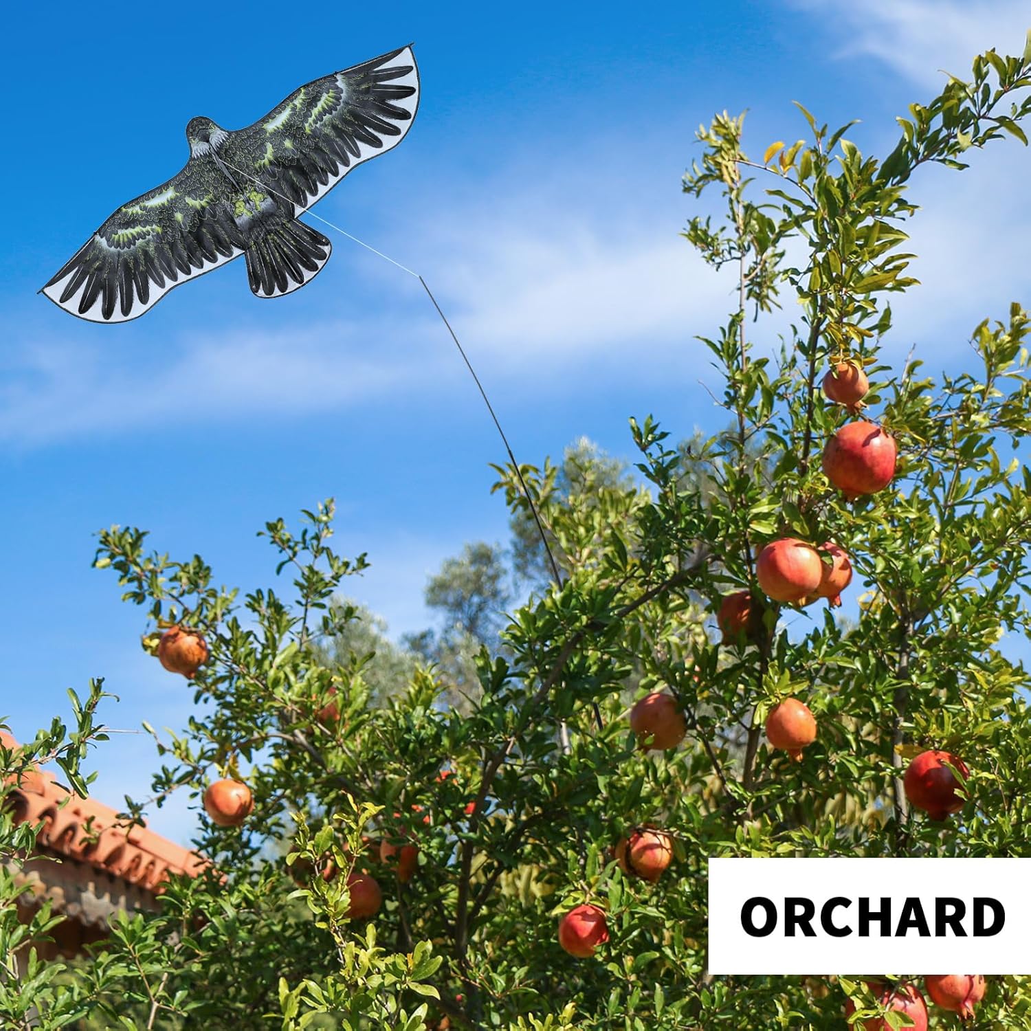 2 juegos de águila asustadora de pájaros, cometa voladora para pájaros, agricultura, protector de granja, dispositivo de miedo de águila simulada